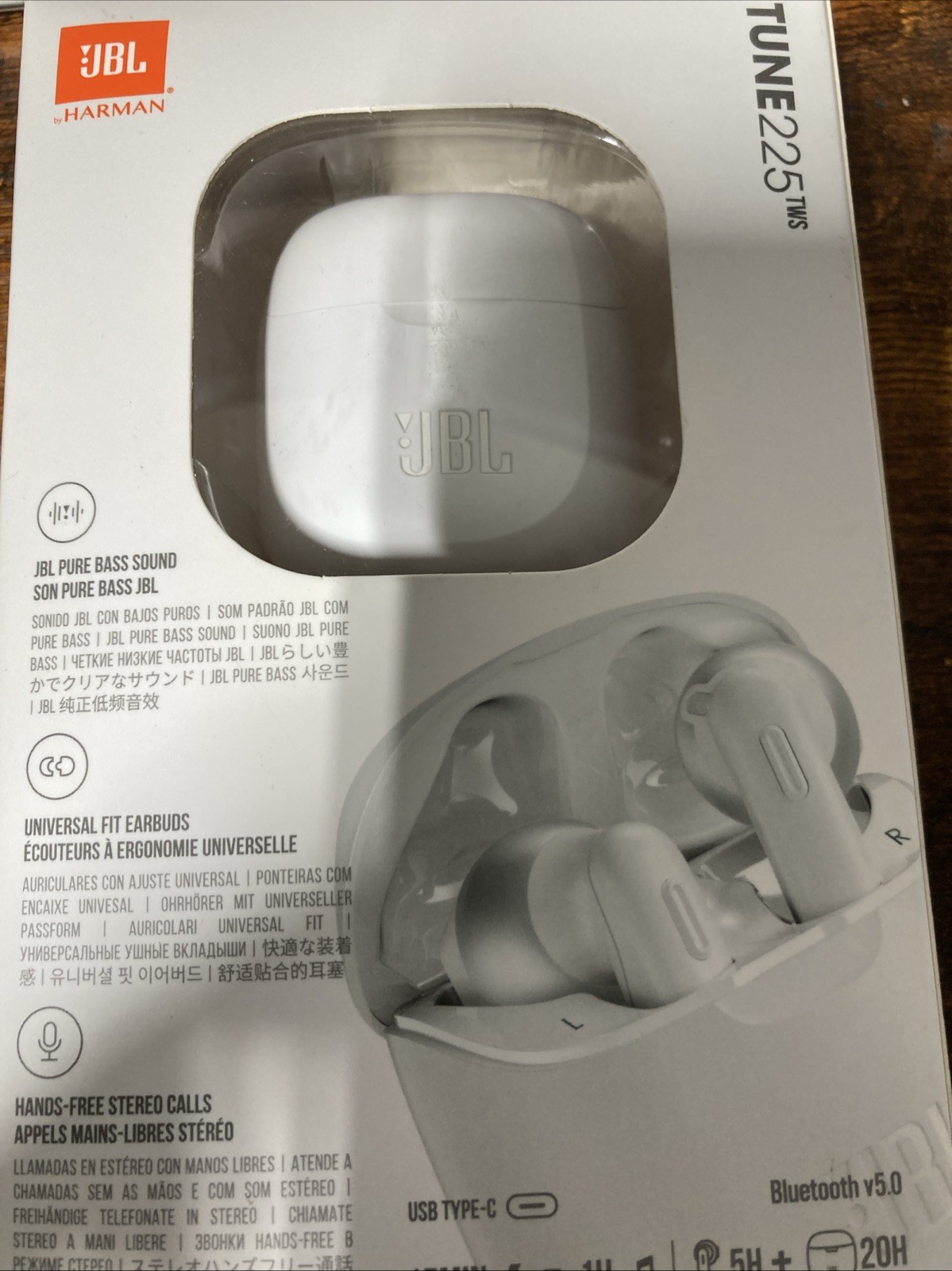 JBL Tune 225TWS True Wireless Earbuds White