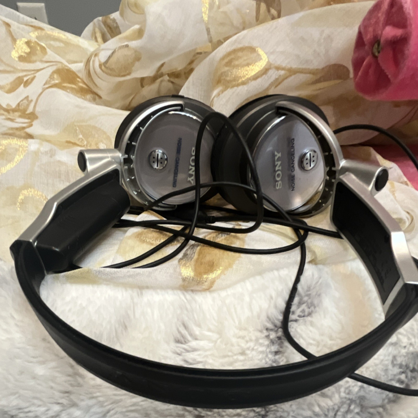 Sony MDR-NC6 Noise Cancelling Headphones Silver Black 3.5mm Headband