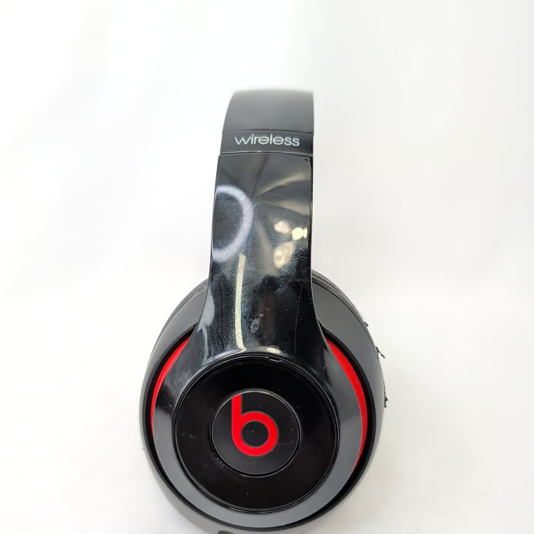 Beats Studio Wireless Headphones B0501 Black Red Cracked Band Tested Working