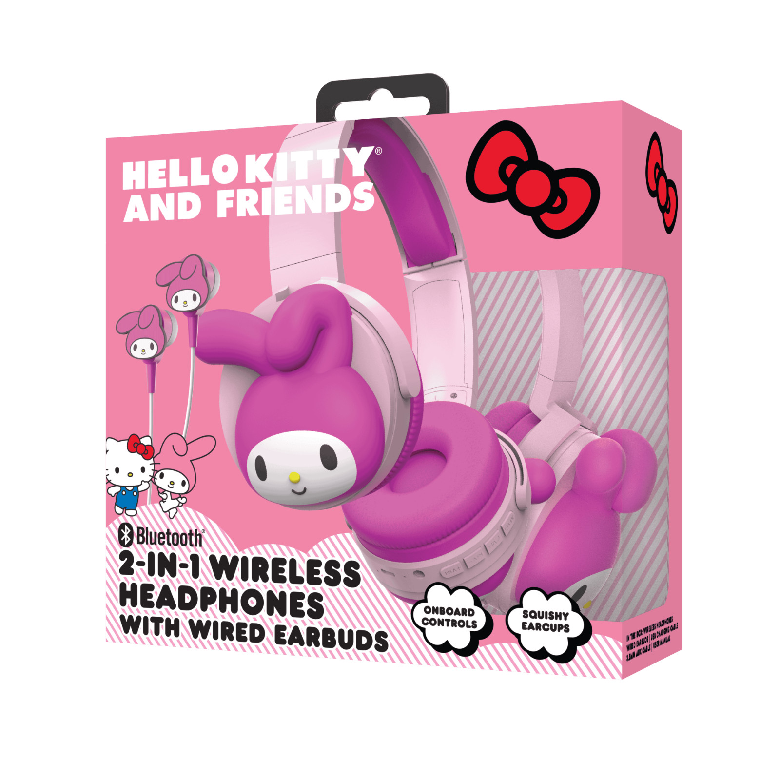 Hello Kitty 2-in-1 Wireless Headphones With Wired Earbuds – My Melody