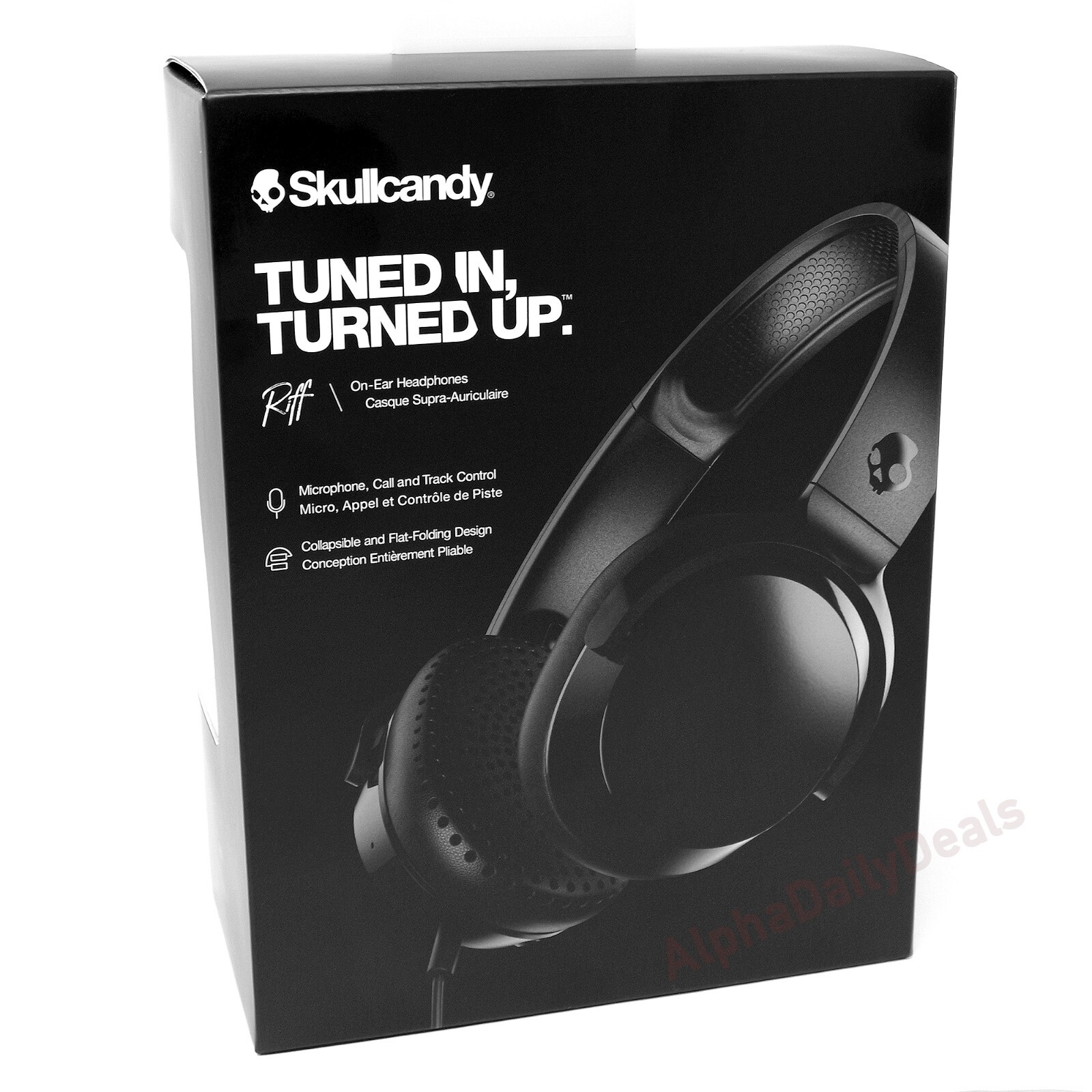 NEW Skullcandy Riff Wired On Ear Headphones with Mic Black