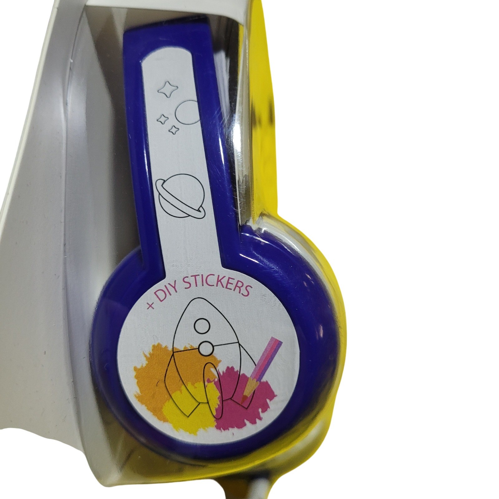 BuddyPhones Discover Fun Volume-Limiting Headphones for Kids Blue White