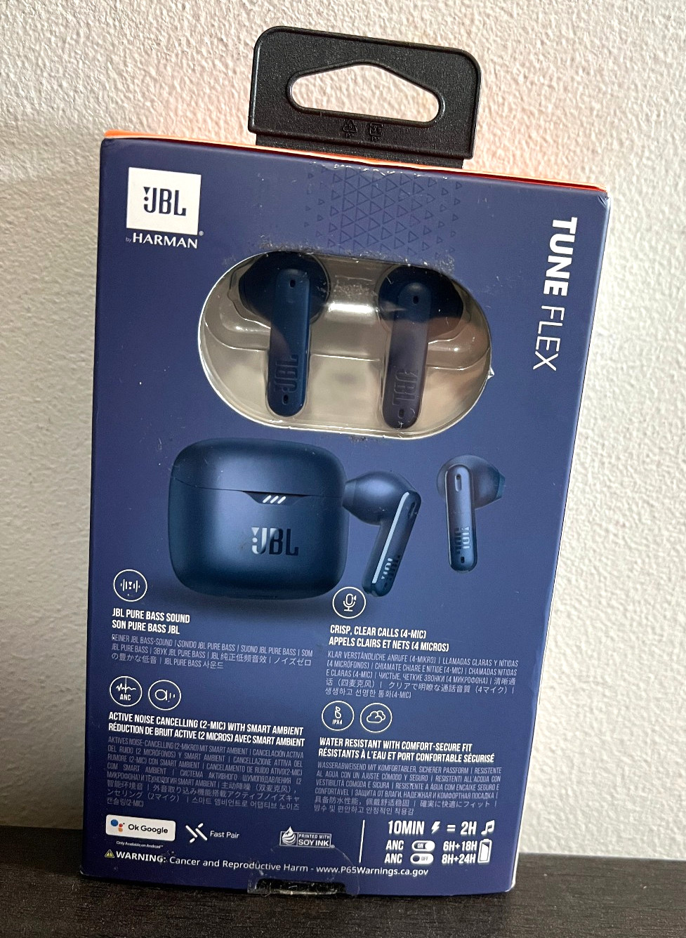 JBL Tune Flex True Wireless Pure Bass Noise Cancelling Earbuds – Blue Free Ship