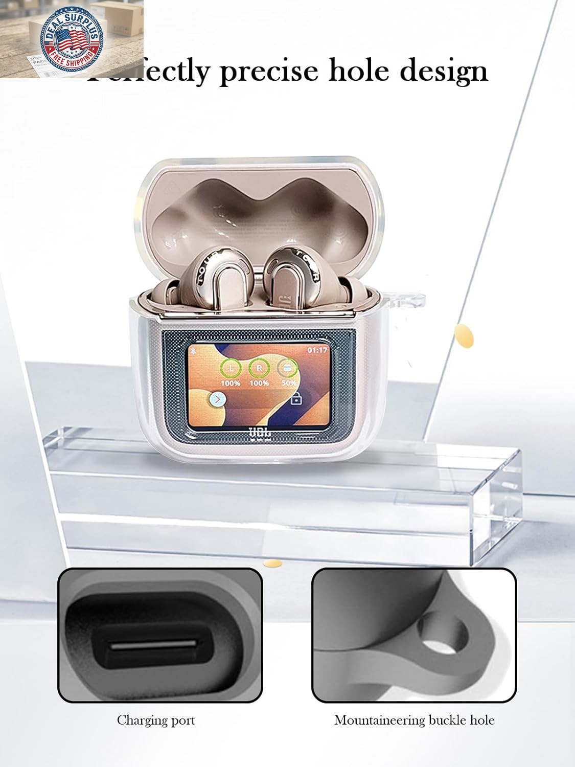Case for JBL Tour PRO 3 Earbuds,Soft Protective,Shockproof, High Transparency T