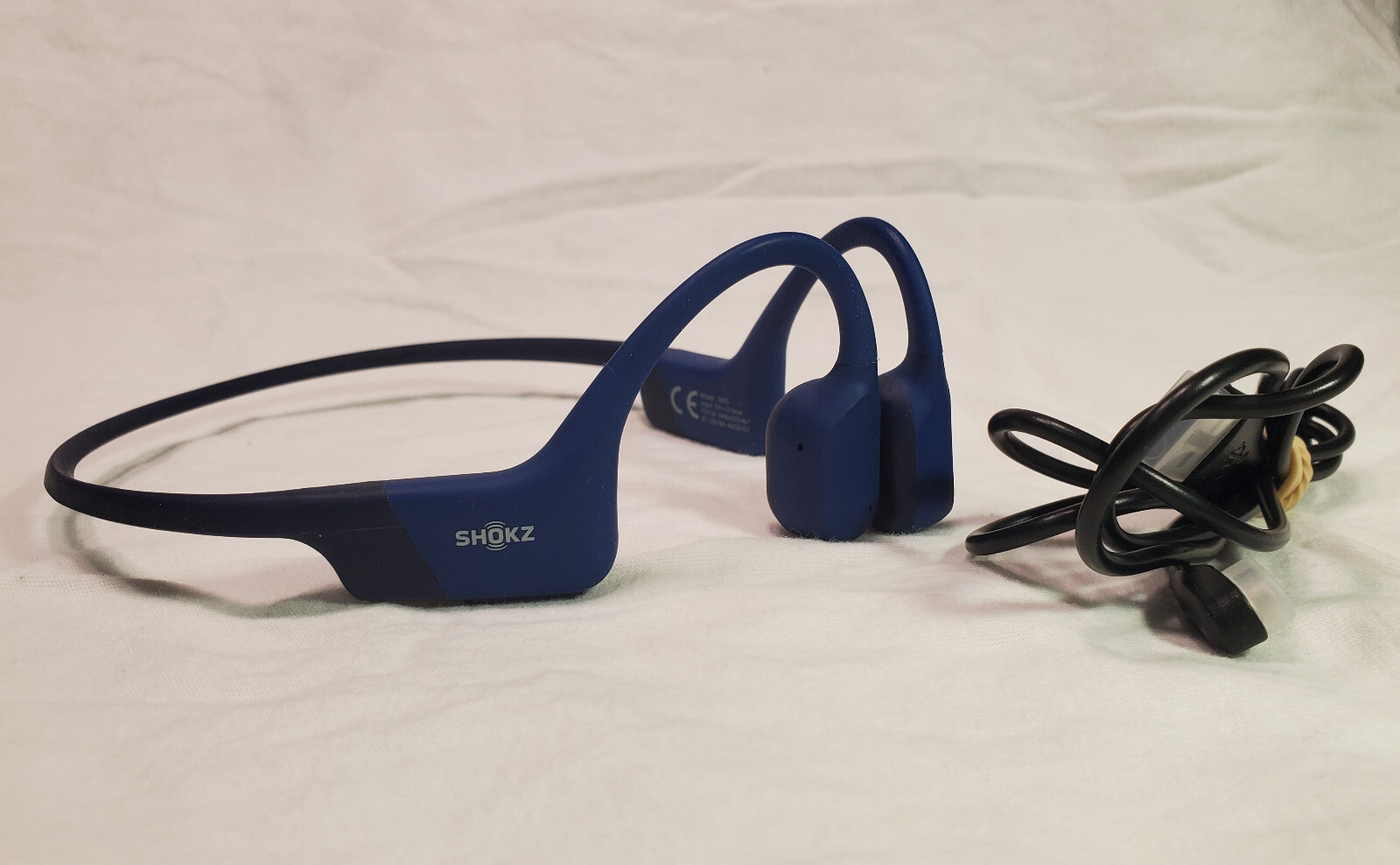 Shokz OpenRun S803 Bone Conduction Open-Ear Headphones Blue With Cable