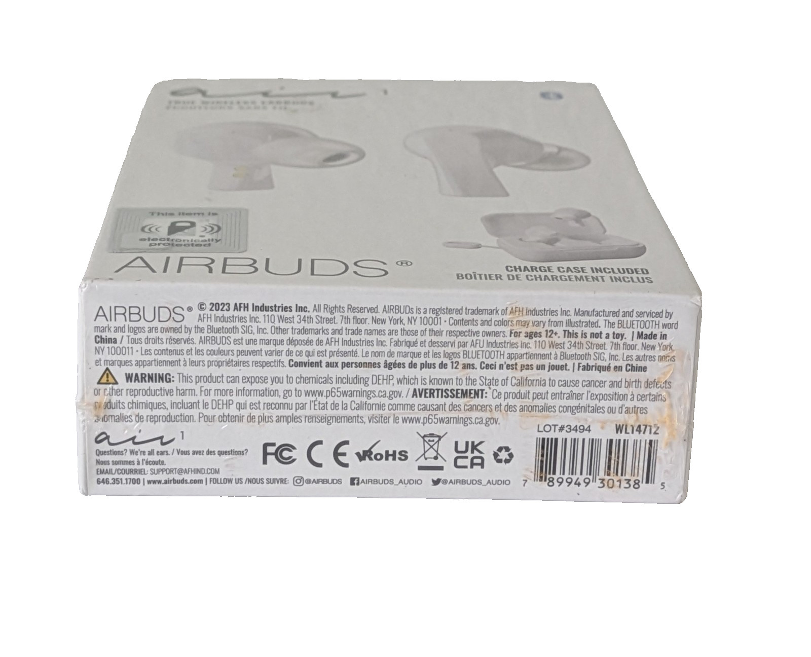 AirBuds Air1 True Wireless White Bluetooth Headphones – Charge Case Included