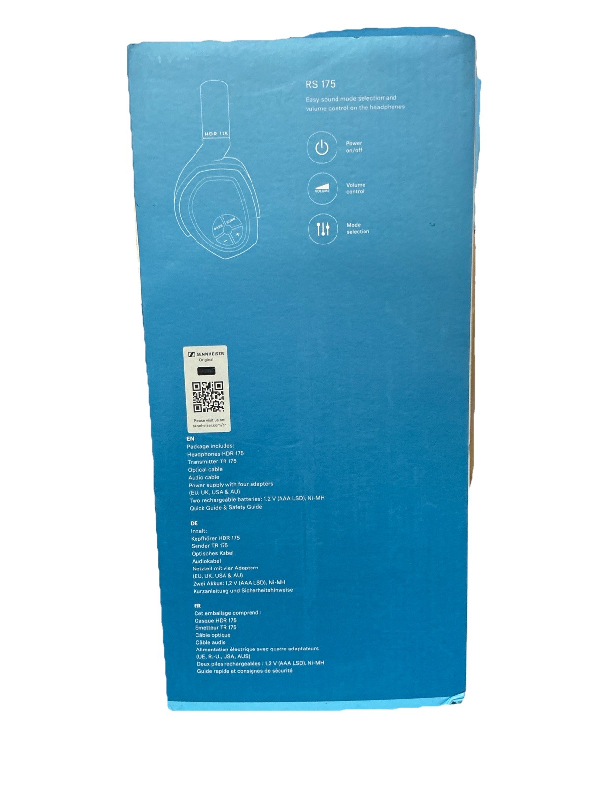 Sennheiser RS 175 Black Over Ear Wireless Digital TV Headphones Sealed