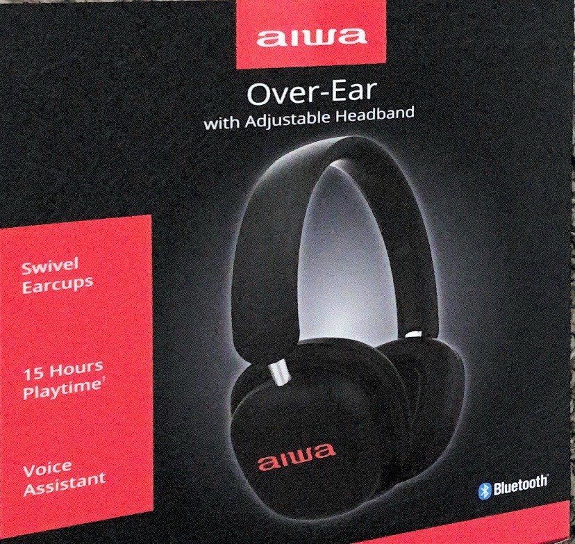 Aiwa Bluetooth Over-Ear Wireless Headphones w/ Adjustable Headband, 15H Playtime