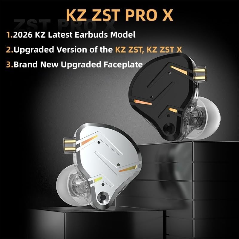 Latest KZ ZST PRO X in Ear Monitor Headphone, 1BA 1DD Hybrid Driver Wired Gaming