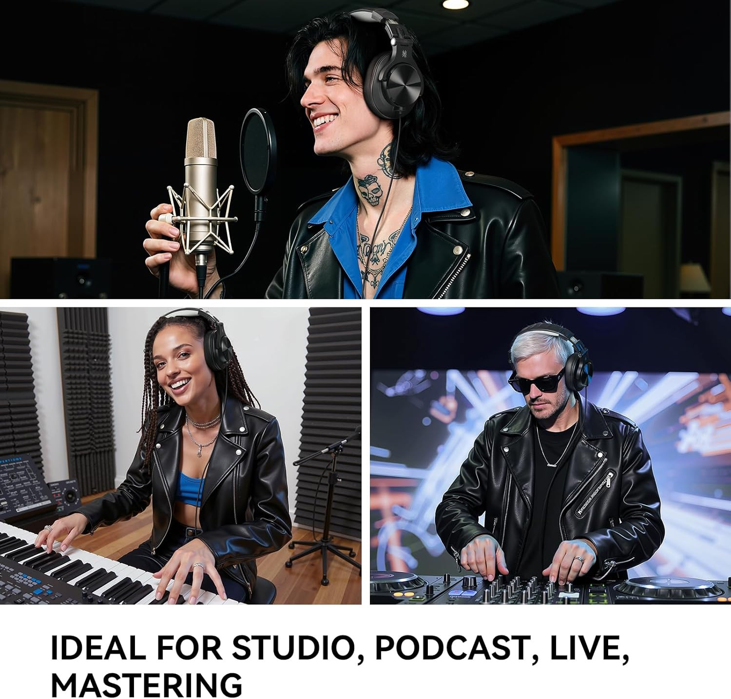 A71D Wired Over-Ear Headphones, Studio Monitor Headsets, Hi-Res DJ Stereo Headph