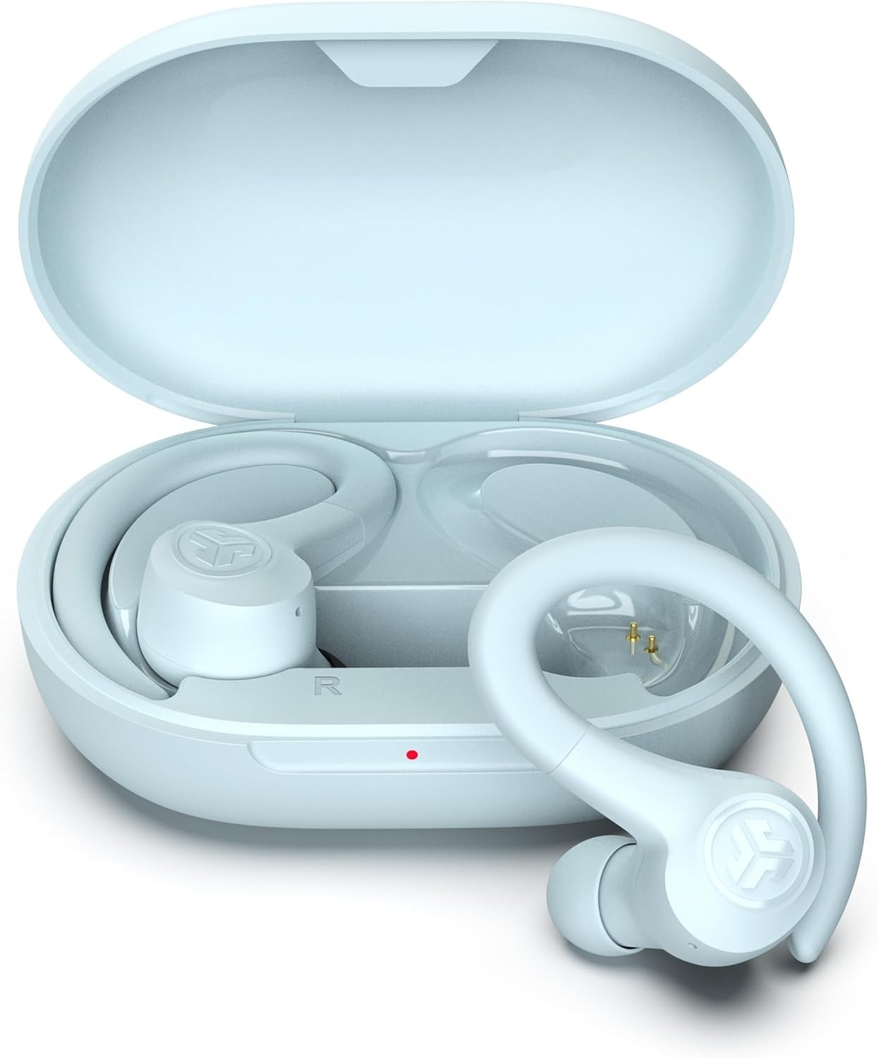 Sweatproof Go Sport+ Earbuds with Secure Fit & Custom EQ Settings – Light Blue