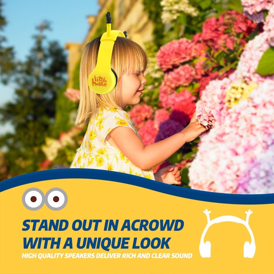 Kids Headphones with VoliHand Ears Wired Over-Ear Headphones with Music Sharing