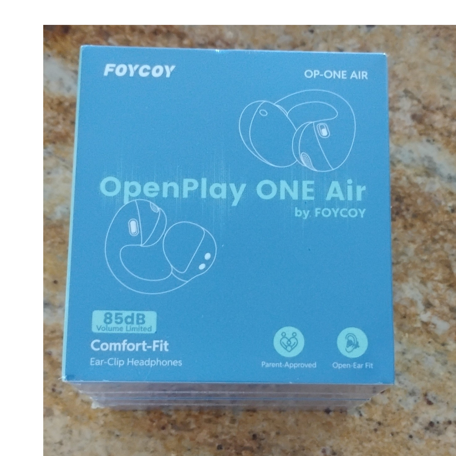 FOYCOY OpenPlay ONE Air Blue Bluetooth Canal Earbuds Touch Mic Water-Resist
