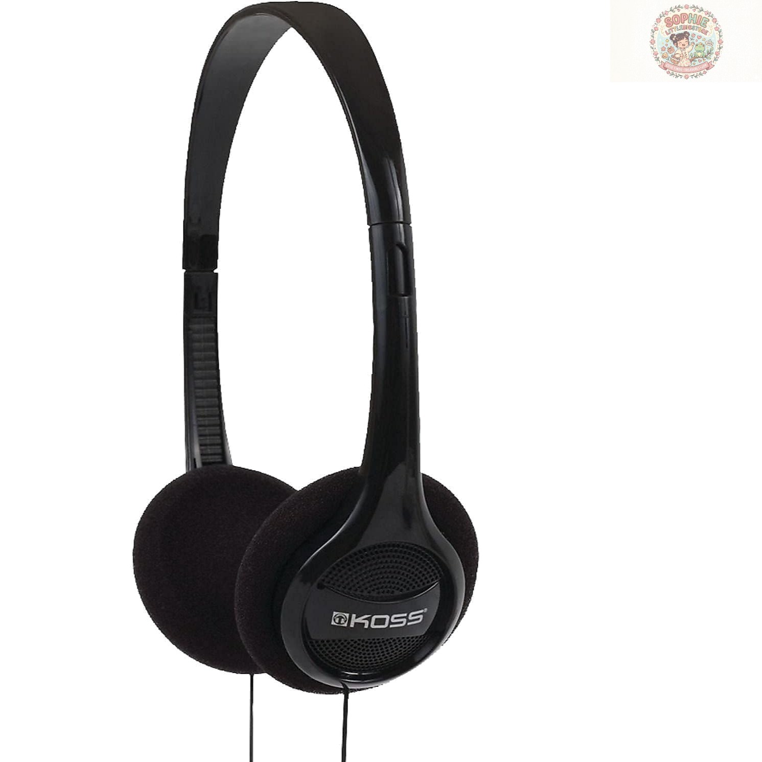 Lightweight Black Portable Headphones with Adjustable Headband & Bluetooth 5