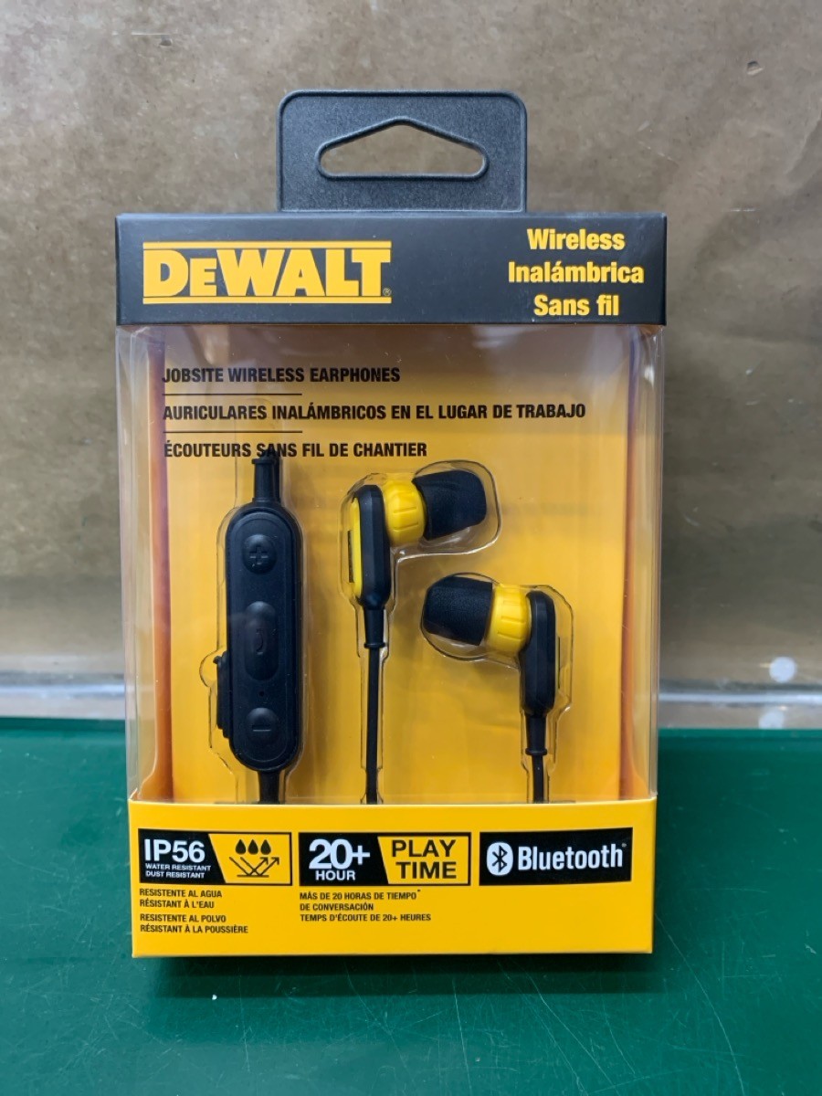 DEWALT DXMA1909935 IP56 WATER RESISTANT BT JOBSITE WIRELESS EARBUDS (E10050492)