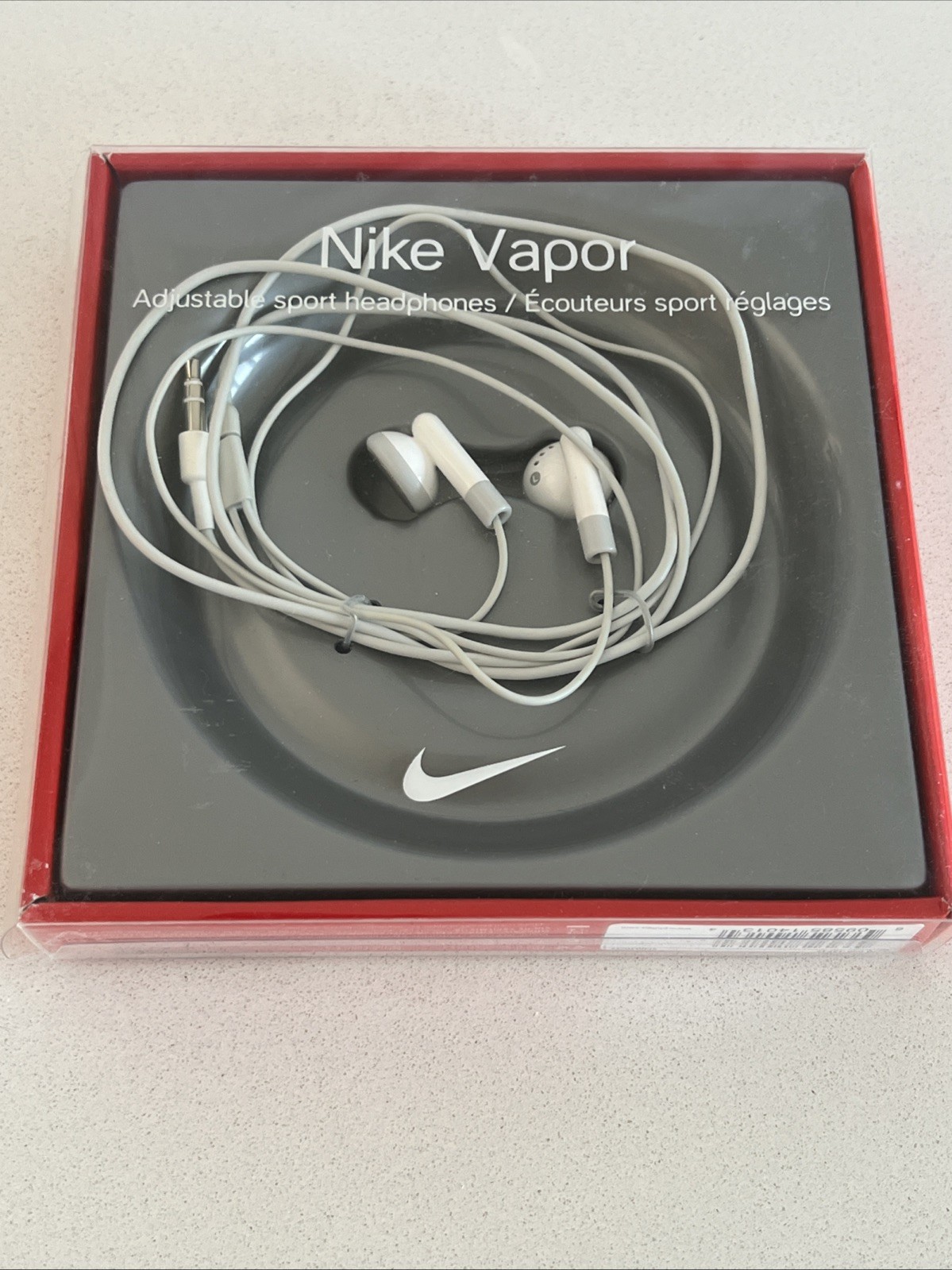 White Nike Vapor Philips Adjustable Wired Sport Headphones Earphones TESTED &Box