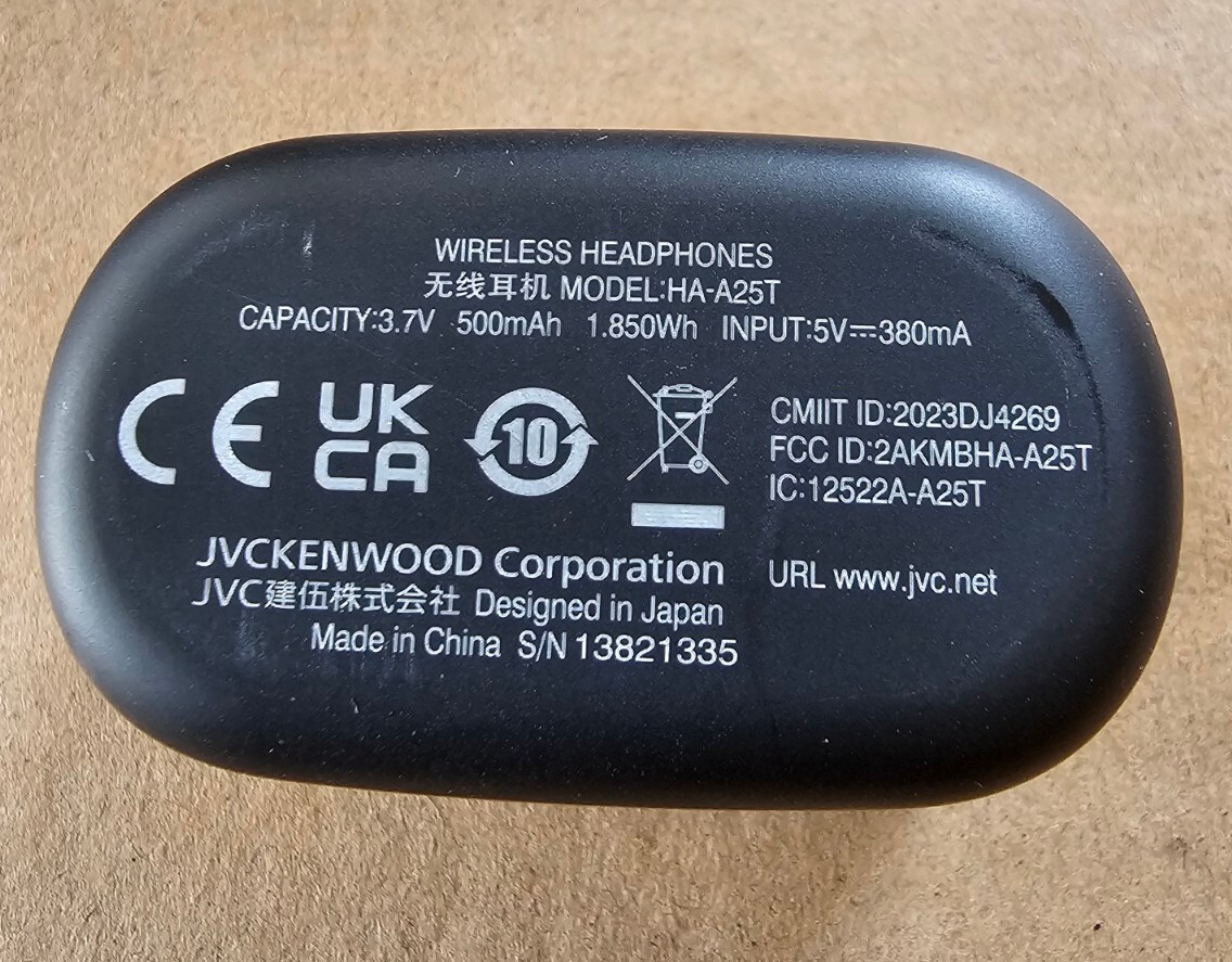 JVC HA-A25T MARSHMELLOW PLUS NOISE CANCELLING WIRELESS HEADPHONES, BLACK.