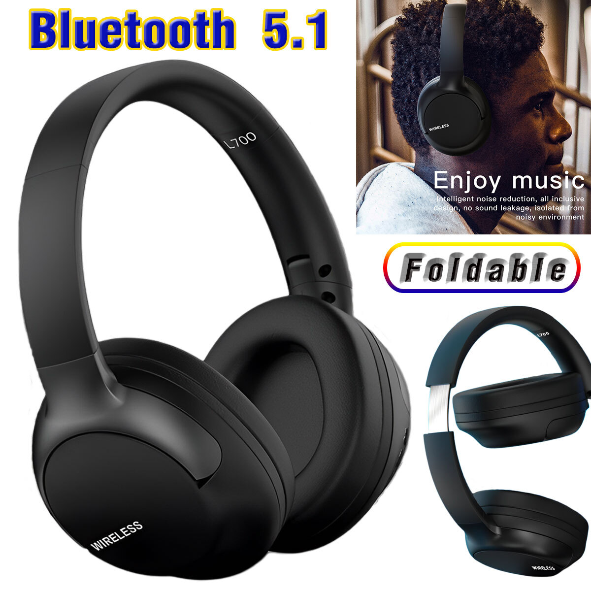 Bluetooth Headphones Wireless Foldable Stereo Earphone For iPhone Samsung Google