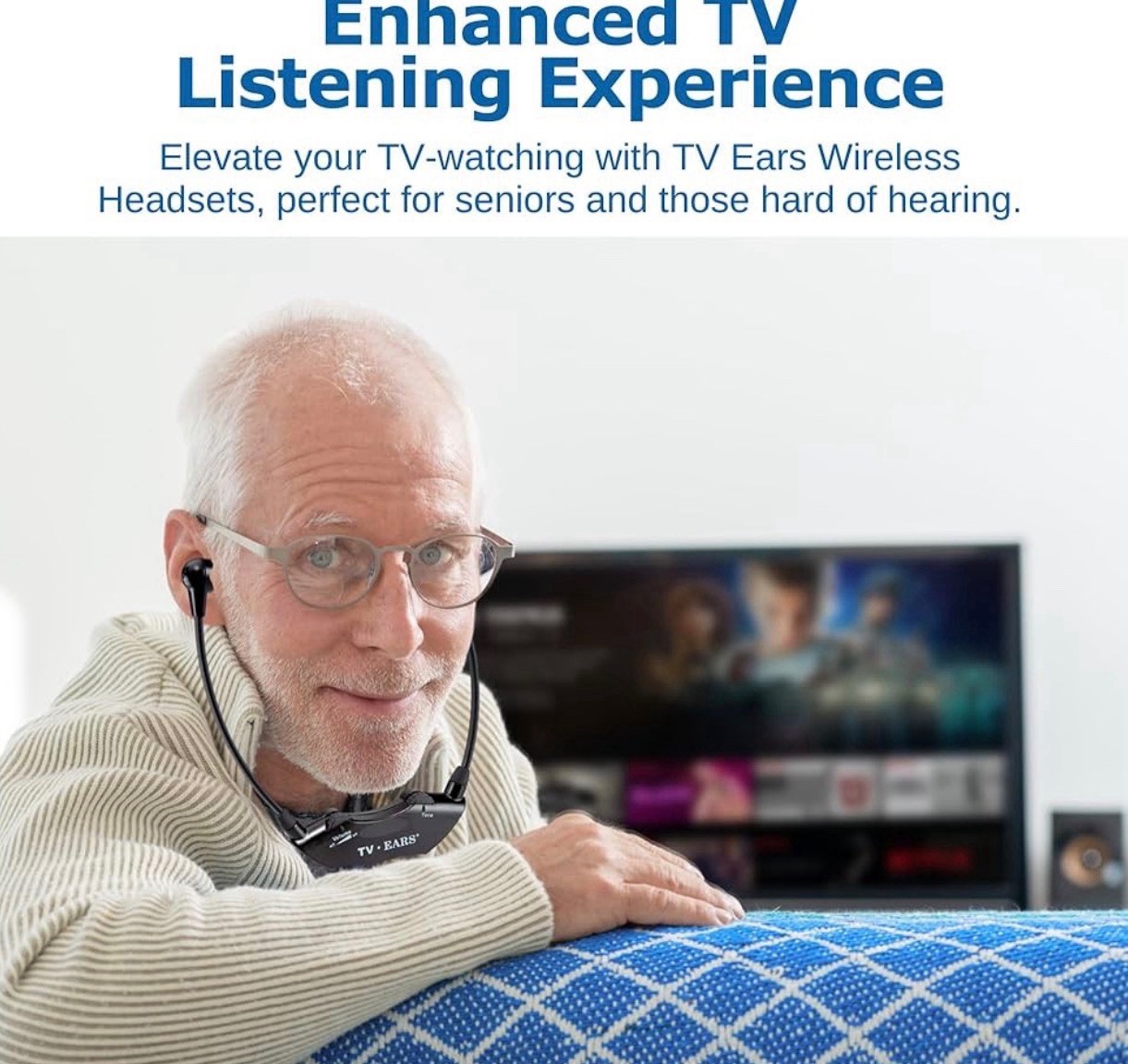 TV EARS Analog Wireless Headset System & Earbuds for Seniors/Hearing Issues