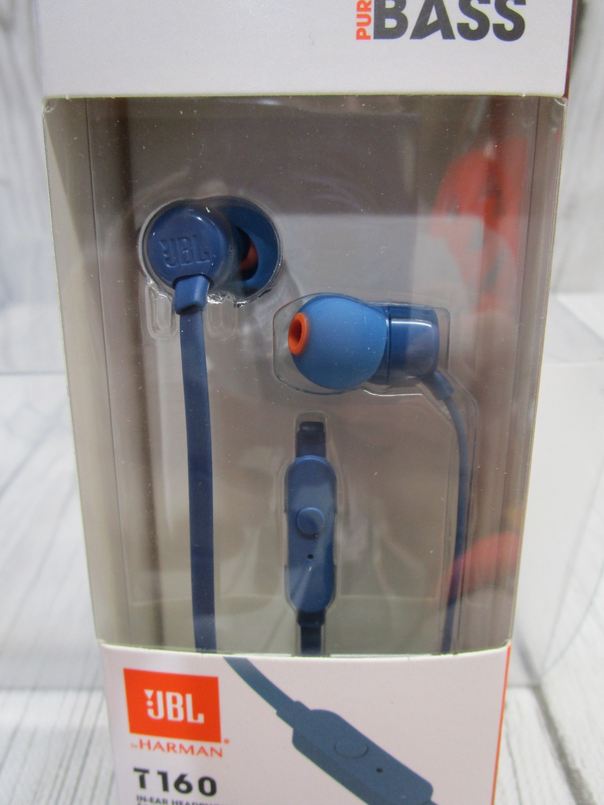 JBL Tune T160 Harman Kardon Stereo Blue Wired In-Ear Headphones Remote Mic Bass