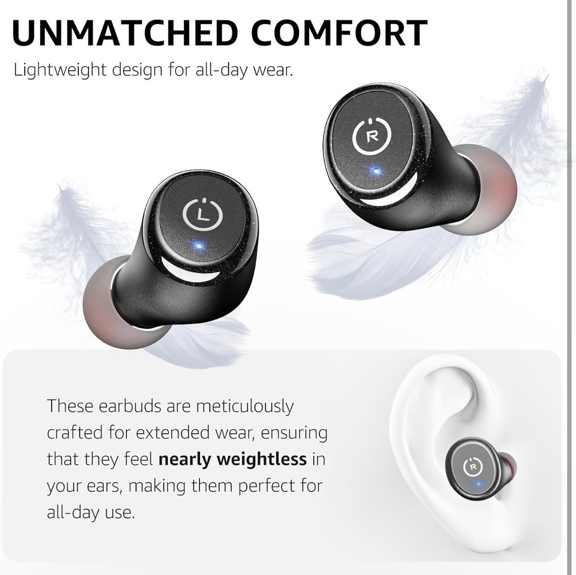 TOZO T10 Wireless Earbuds Bluetooth 5.3 Headphones – App Customize EQ – Khaki