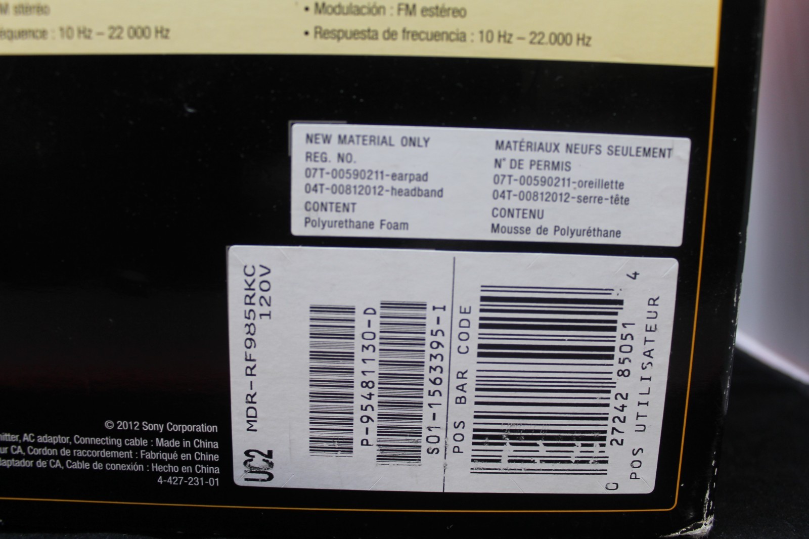Sony MDR-RF985RK Over Ear Headphones – Black