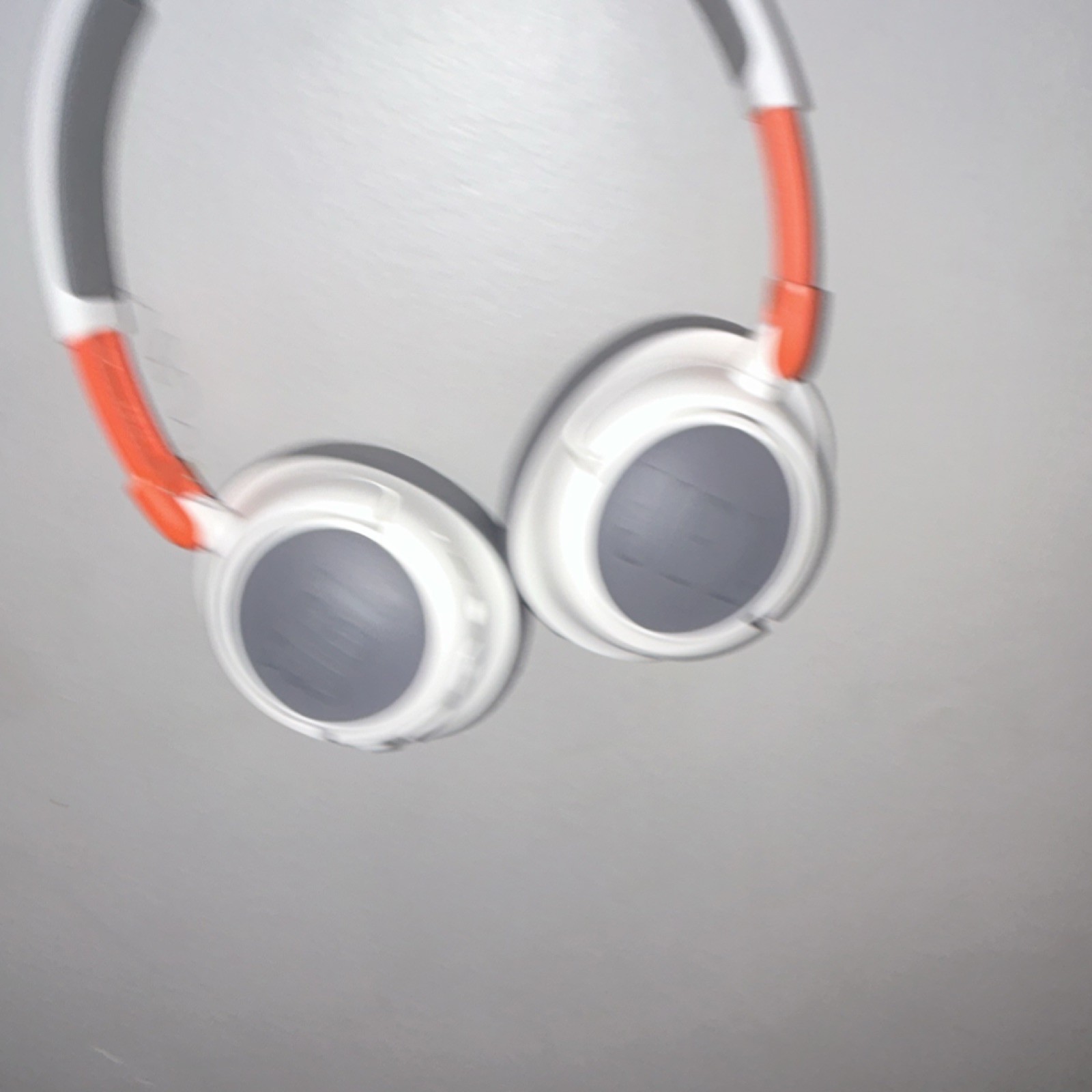 JBL Headband Ear-Pad Headphones White Orange Gray Double Earpiece