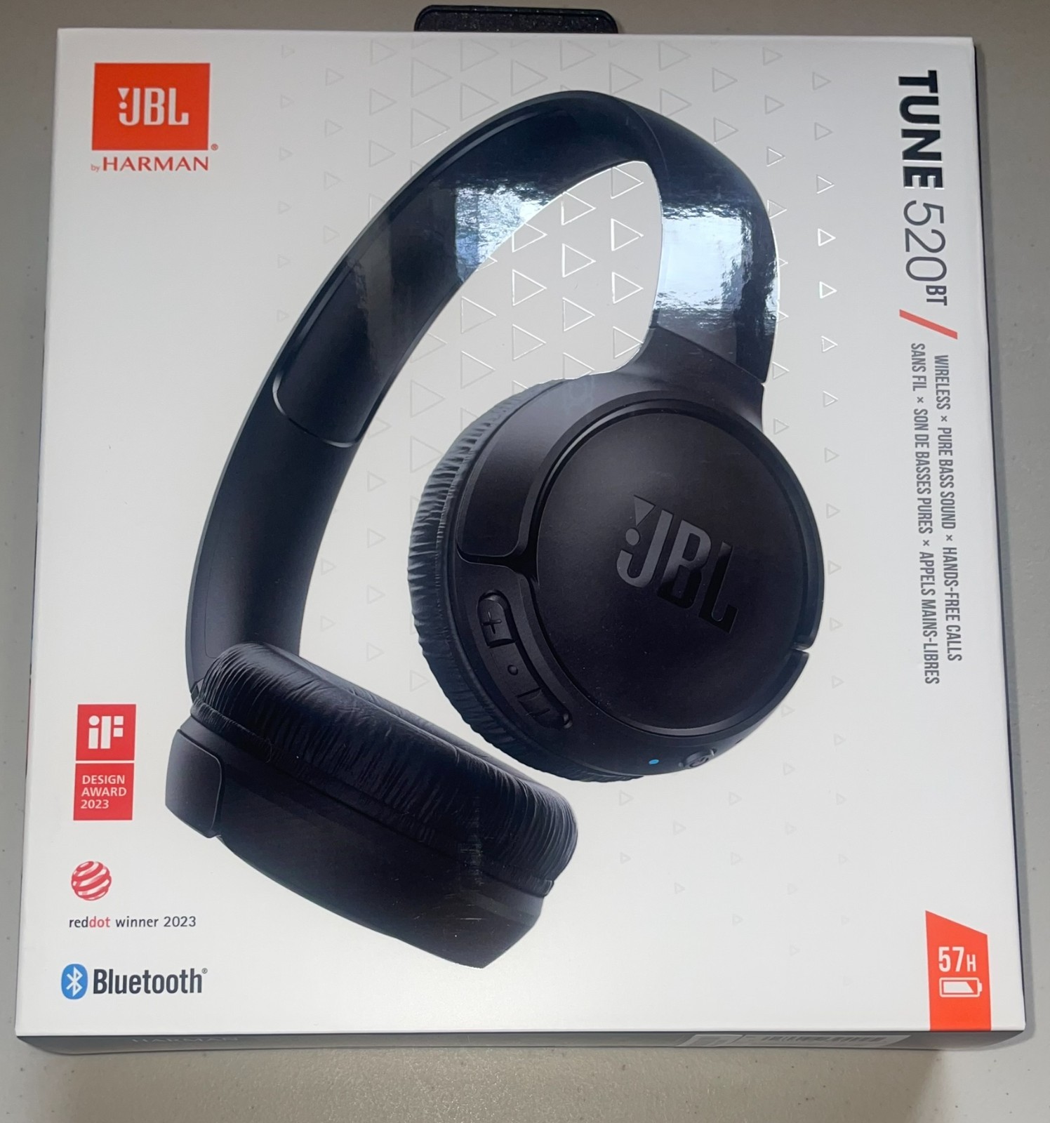 JBL Tune 520BT Bluetooth Wireless On-Ear Headphones – Black – Open Box