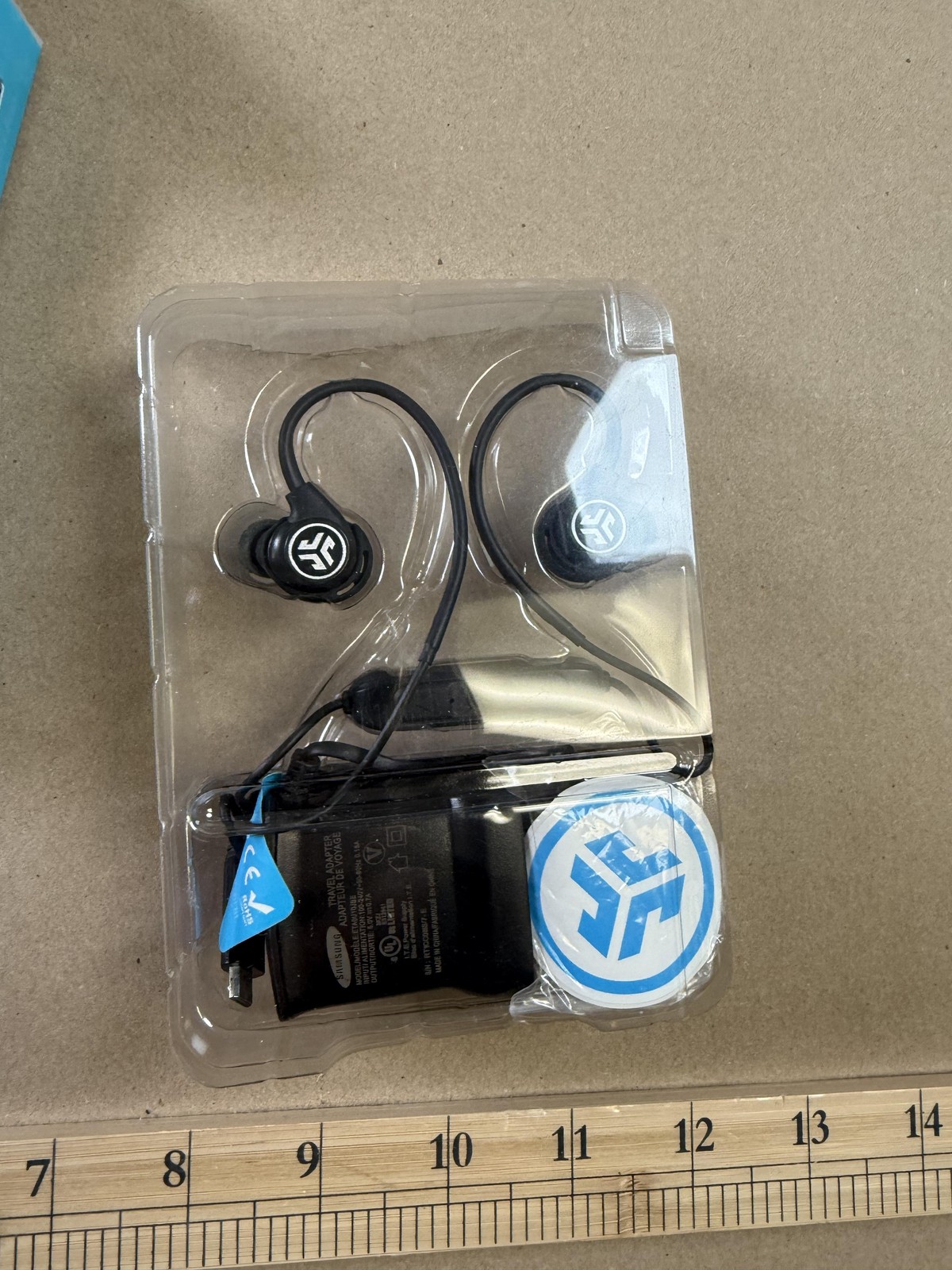 JLab Audio Fit Sport Wireless Earbuds Black Bluetooth Ear Hook W Charger