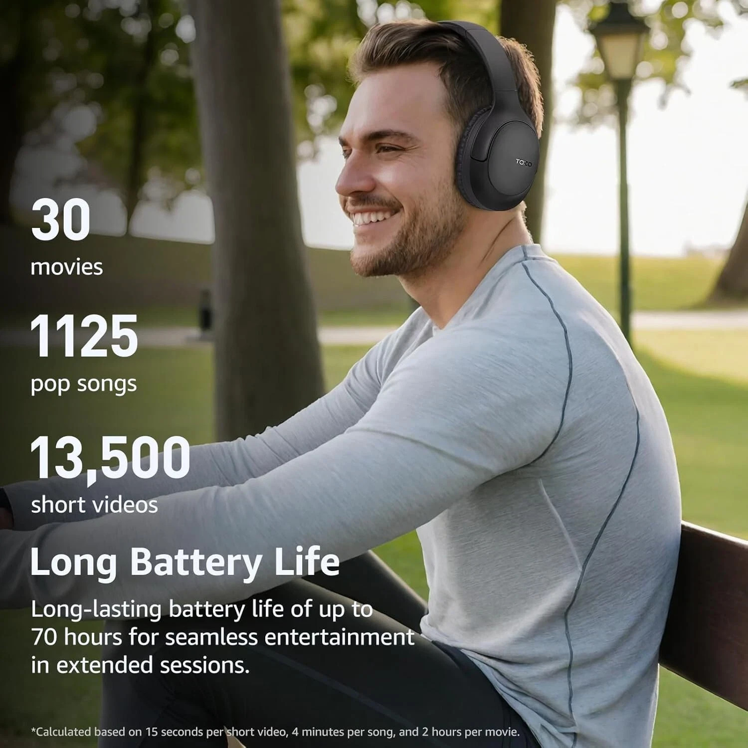 TOZO HA1 Foldable Bluetooth 5.4 Headphone Call Noise Cancelling Wireless Headset