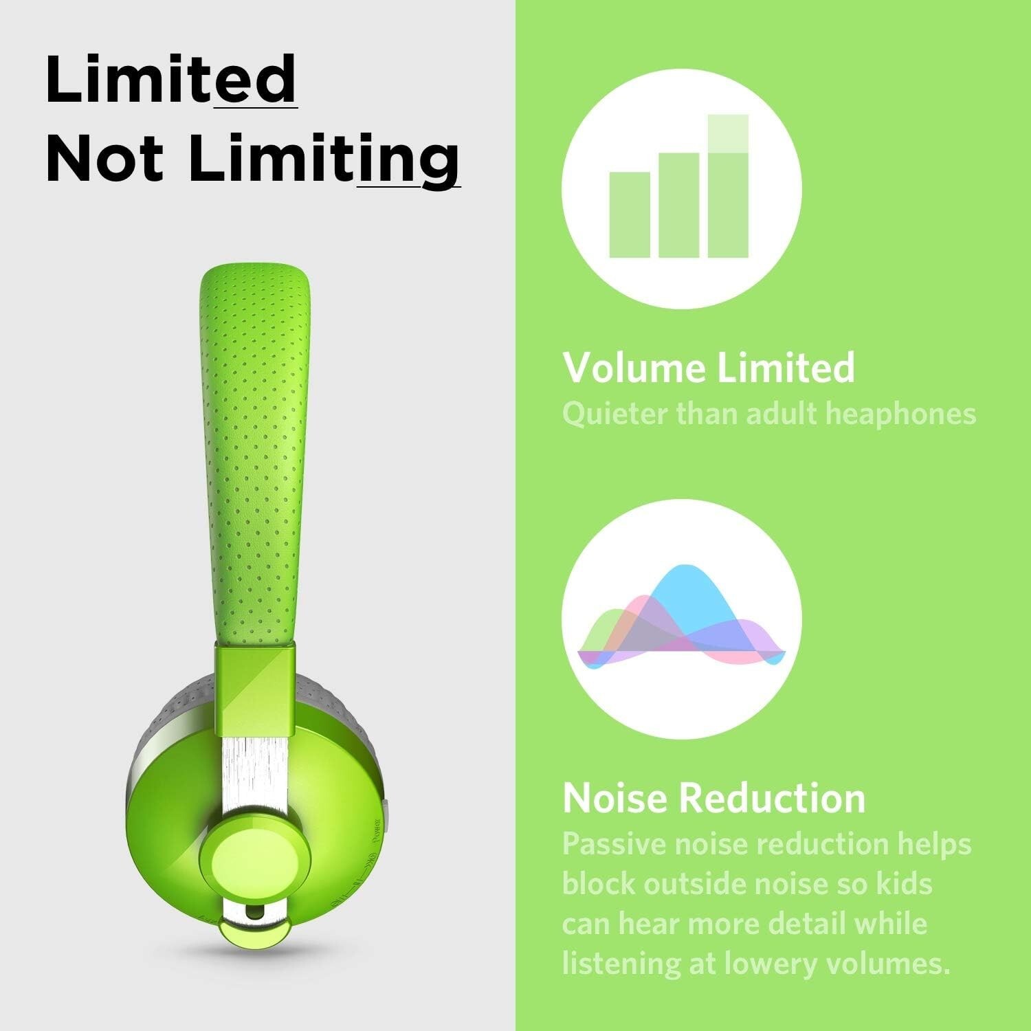 LilGadgets Untangled Pro Wireless Headphones Bluetooth Green for Kids