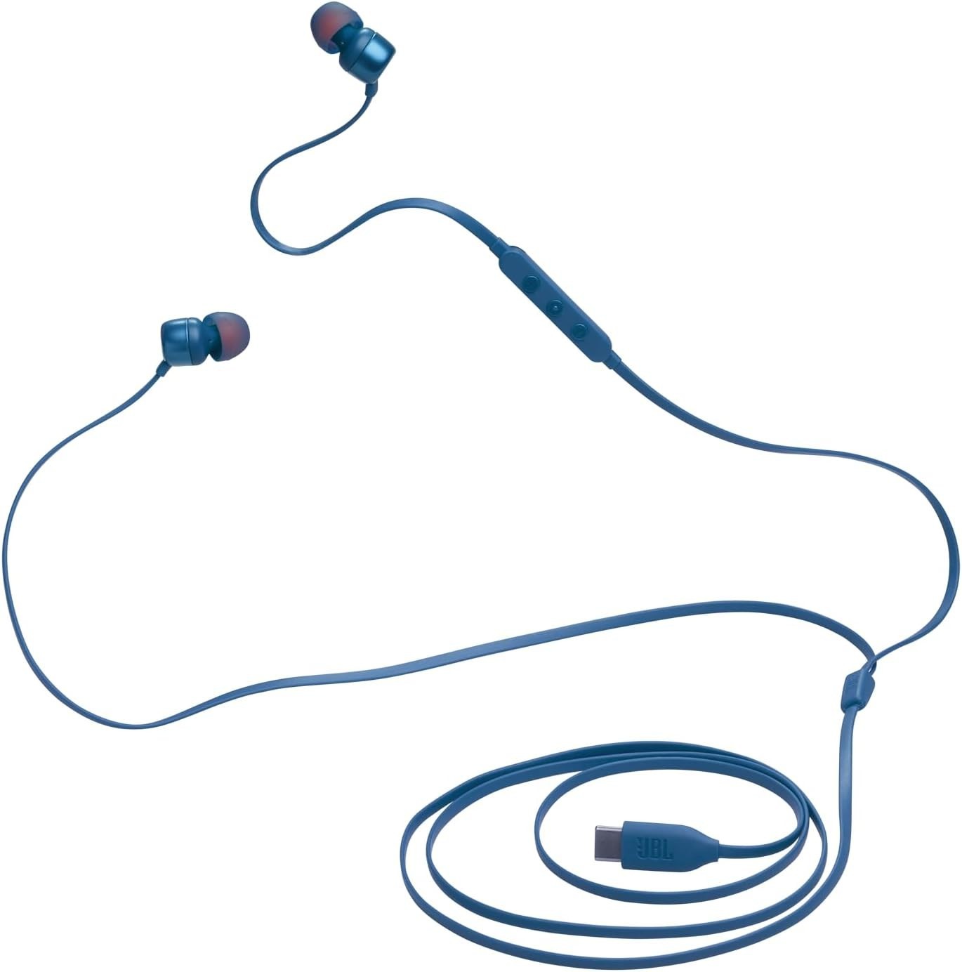 JBL Tune 310C USB-C Wired In-Ear Headphones Blue Hi-Res Audio Pure Bass Mic