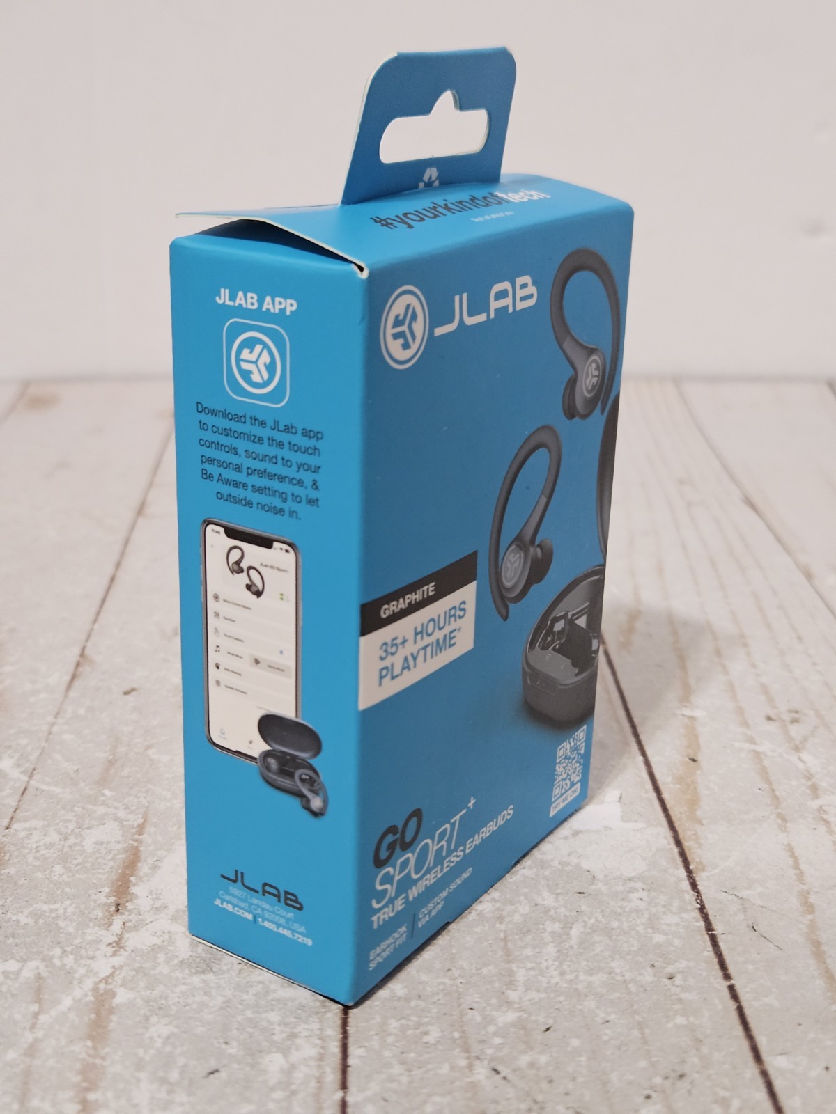 JLab Go Sport + True Wireless Bluetooth Earbuds Graphite Earhook Sport Fit New