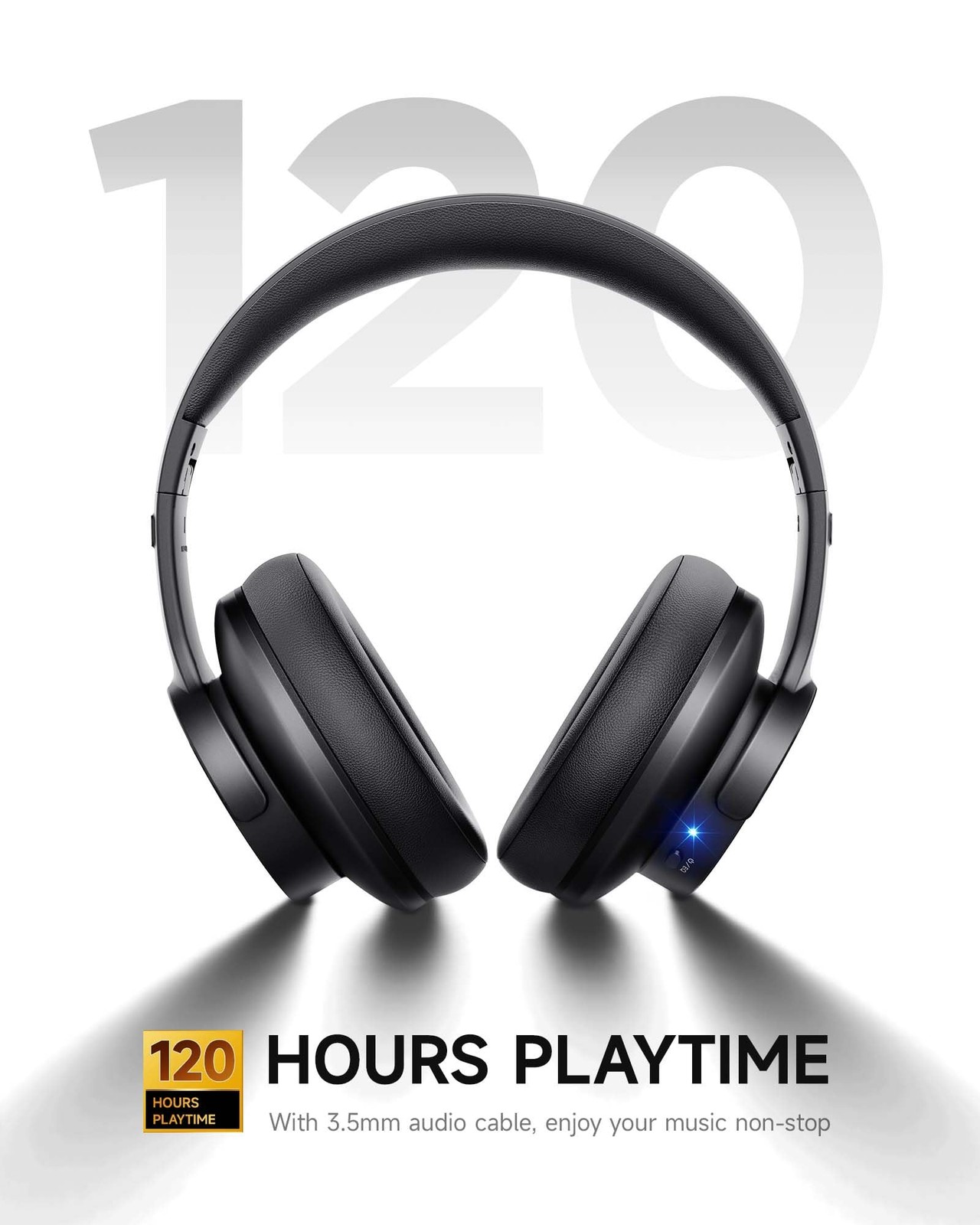 Picun B8 Bluetooth Headphones, 120H Playtime Headphone Wireless Bluetooth wit…