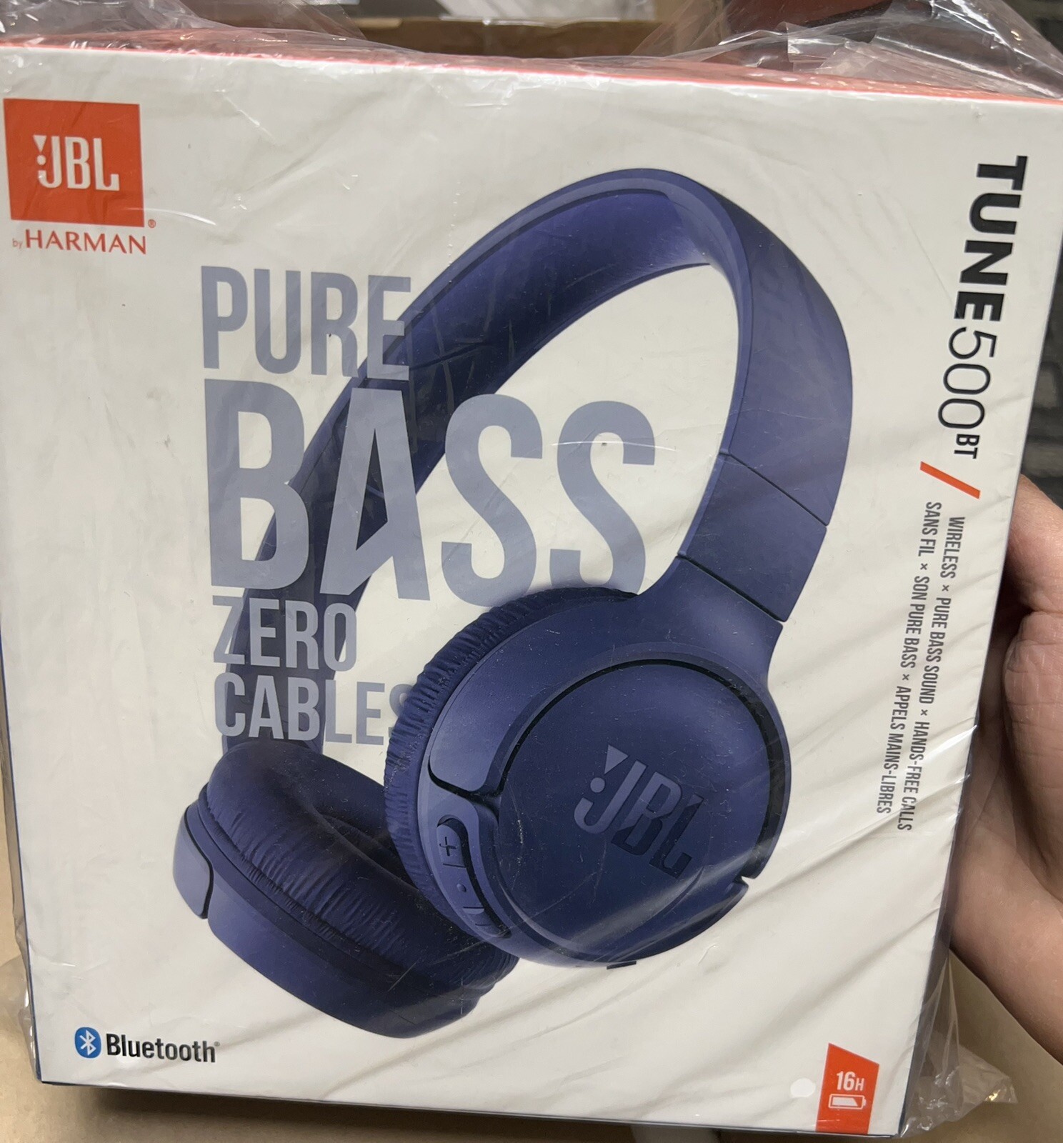 JBL GENUINE TUNE 500 On-ear Headphones Wired Pure Bass Sound – Blue BRAND NEW