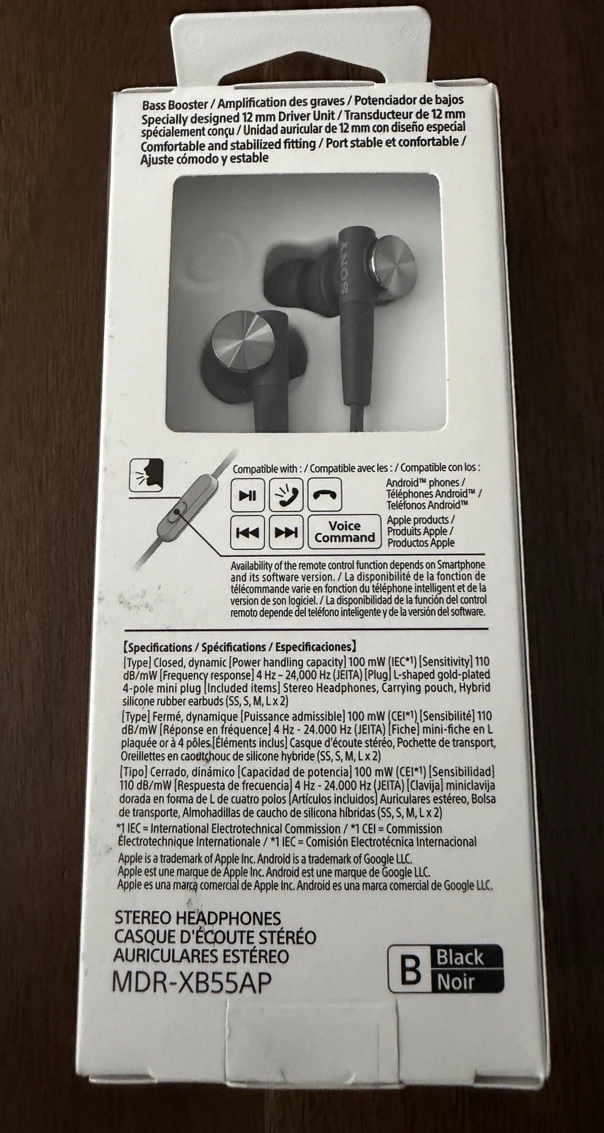 SONY Extra Bass Stereo Headphones MDR-XB55AP