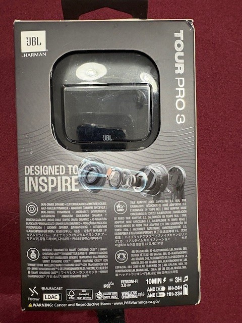 JBL Tour Pro 3 True Wireless Noise-canceling Earbuds – Black