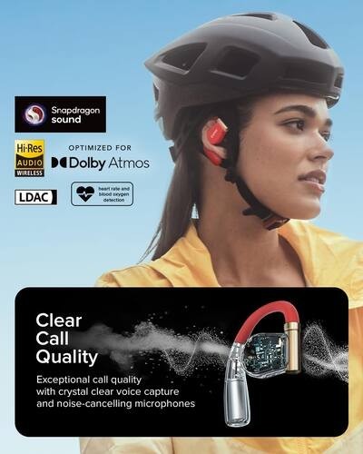 Cleer ARC 3 Sports Pro Open Ear Headphones (Red) Model: ARC3HRREDUS