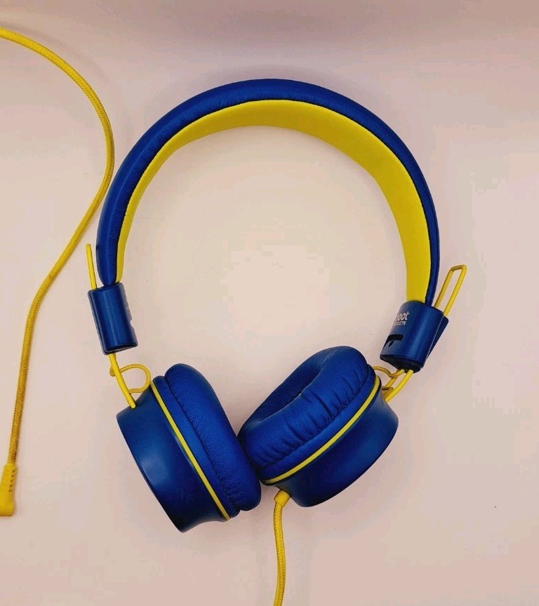 Headphones Noot Products Kids K33 Foldable Stereo Tangle-Free Electric Blue