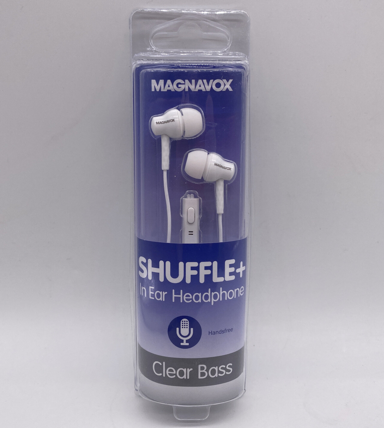 New Magnavox Clear Bass Shuffle Plus Earbuds Headphones White NIP