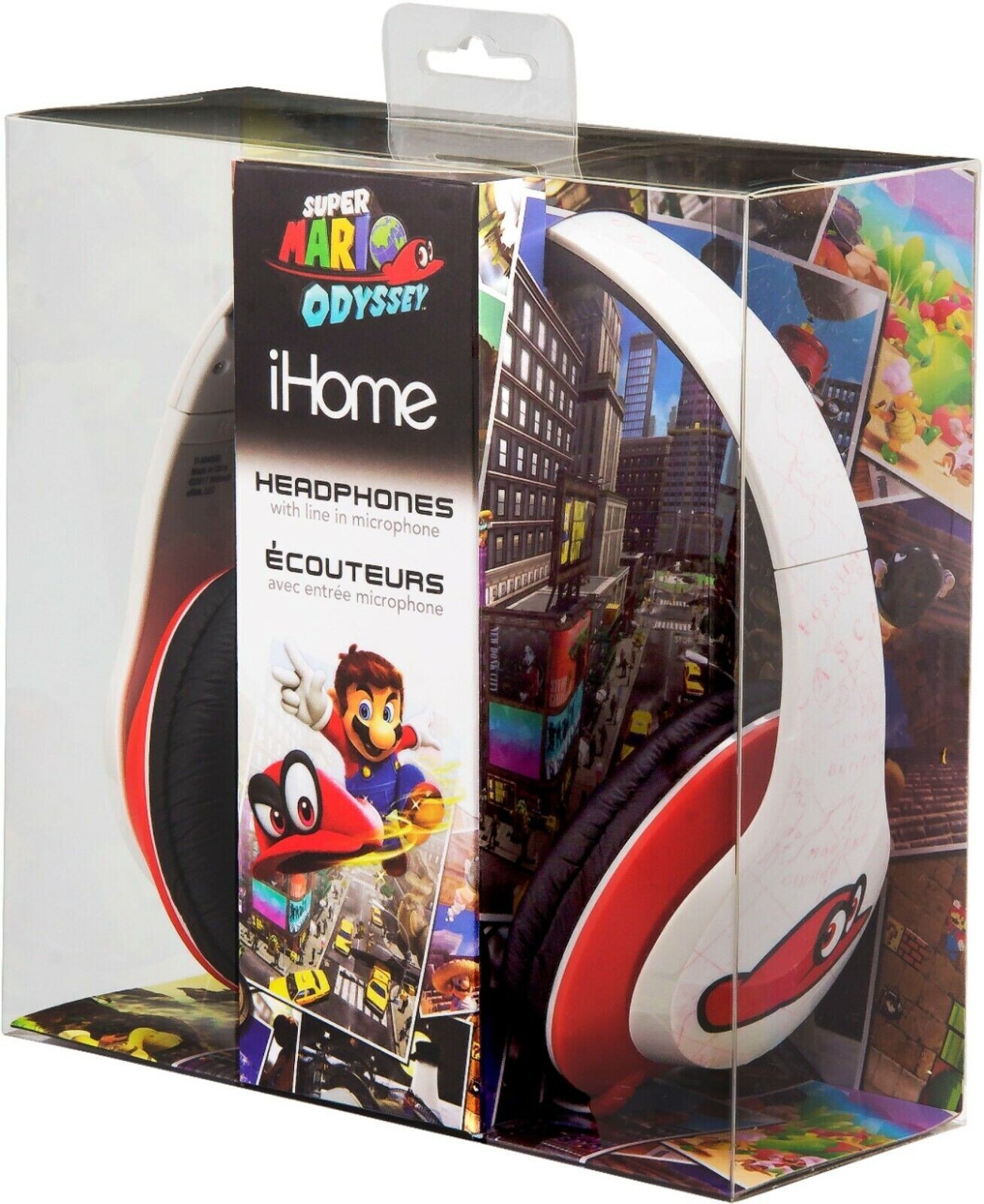 Super Mario Odyssey Co Branded Headphones Red & White