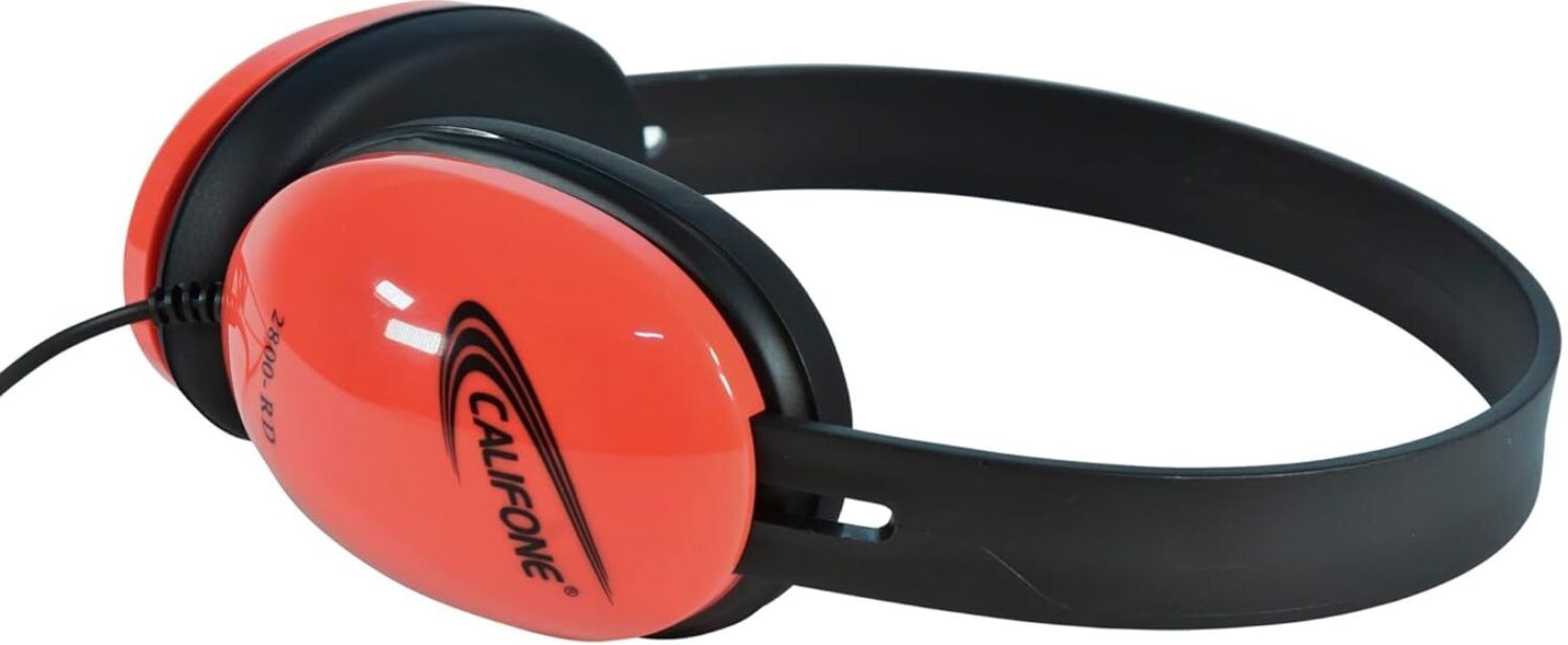 Califone 2800-RD Listening First Stereo Headphones (Pack of 2), Red