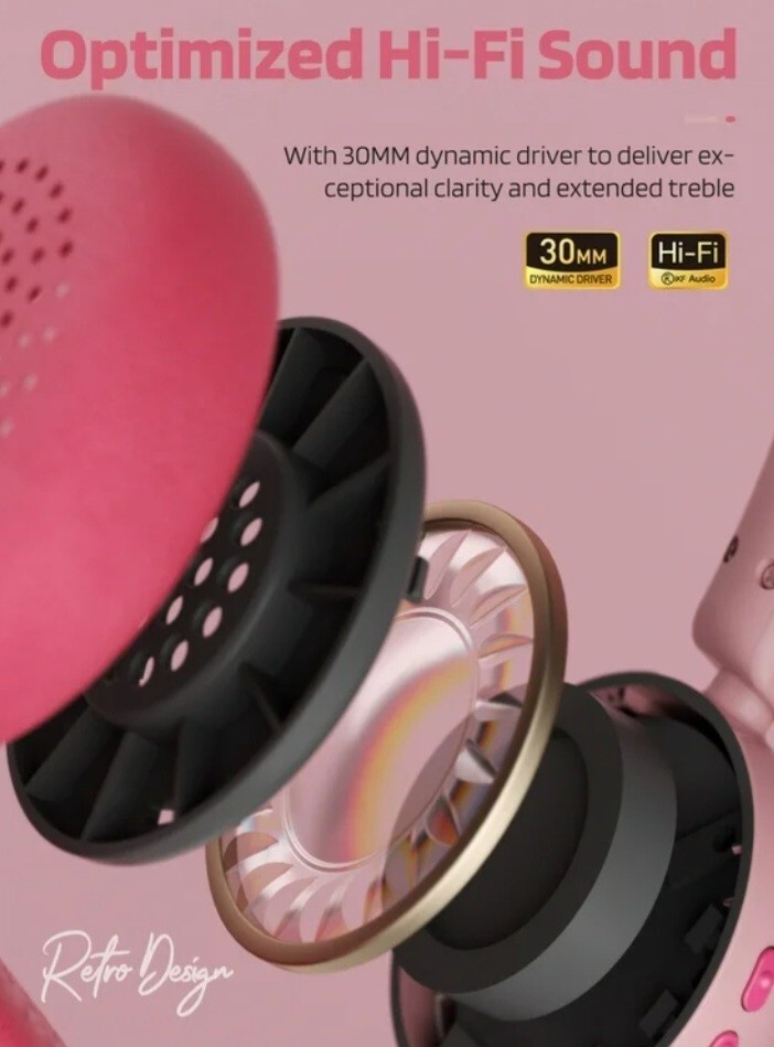 iKF R1 Wireless Retro Headphones | Bluetooth V 5.3 | 60 Hours Playtime | APP…