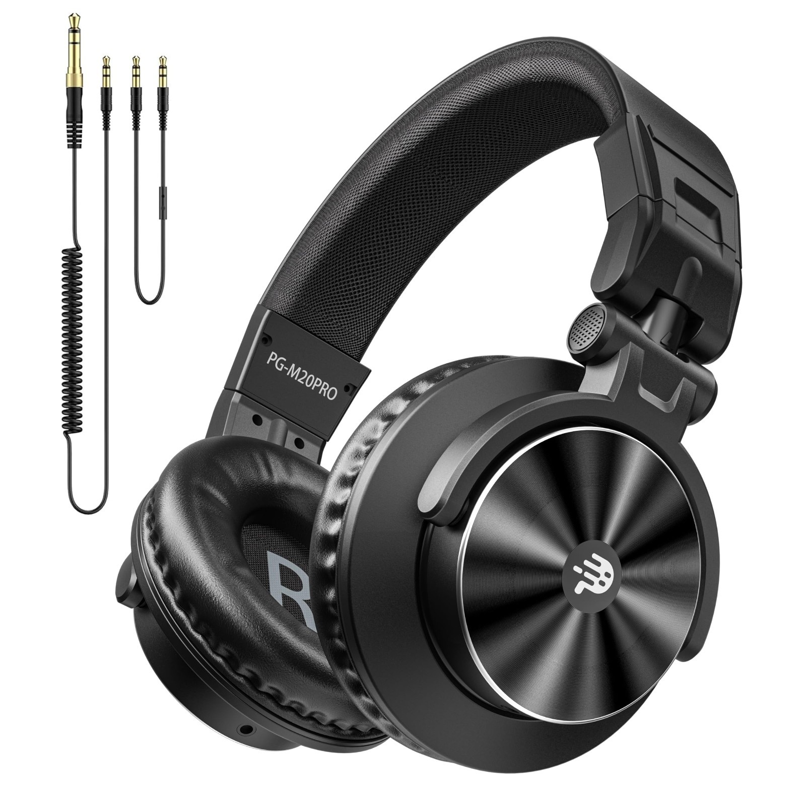Professional Studio Monitor Headphones – 50mm Drivers, 40kHz DJ Stereo, 1/4″ to