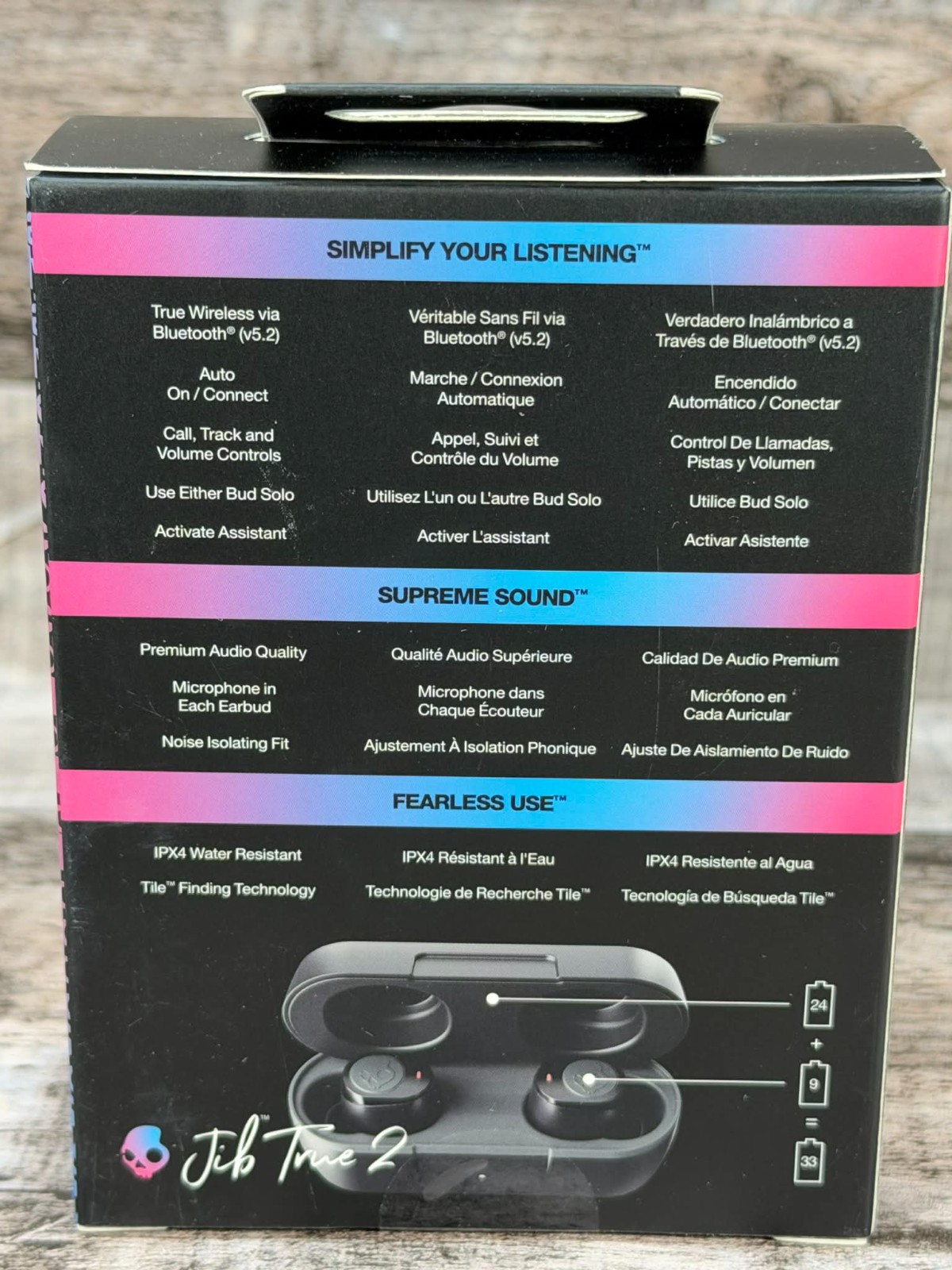 Skullcandy Jib True 2 Wireless Earbuds, Bluetooth Headphones Black