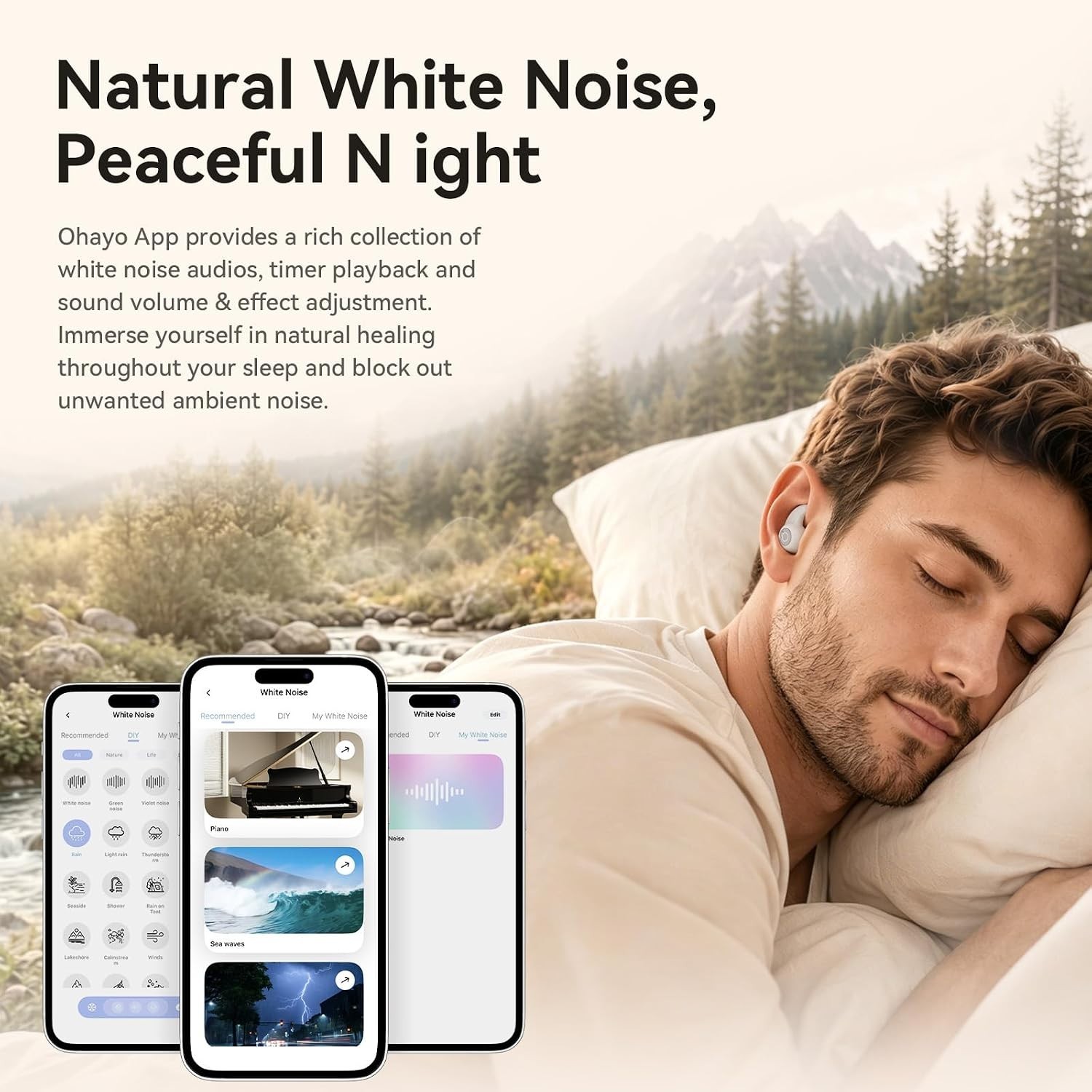 Sleep Earbuds Bluetooth 6.0 Noise Cancelling Headphones for Side Sleepers