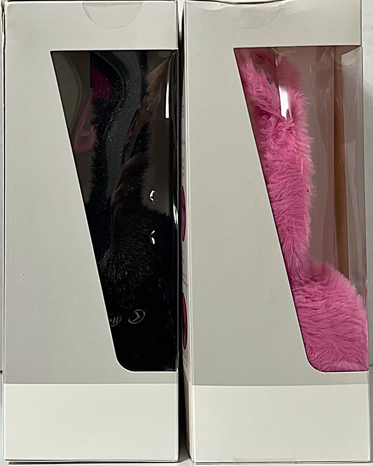 Lot of 2 Bass Jaxx Pink Cat Ears & Black Faux Fur Bluetooth Earmuffs Headphones
