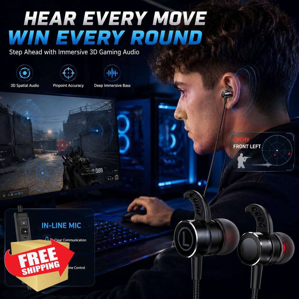 KASOTT SoundMaster Pro V1 Gaming Earphones Black Modern