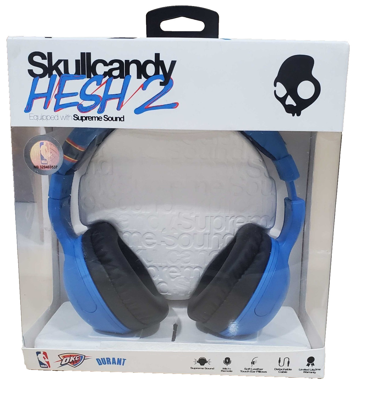 Skullcandy Hesh NBA Thunder Kevin Durant Stereo Headphones S6HECY-107 Blue/Black
