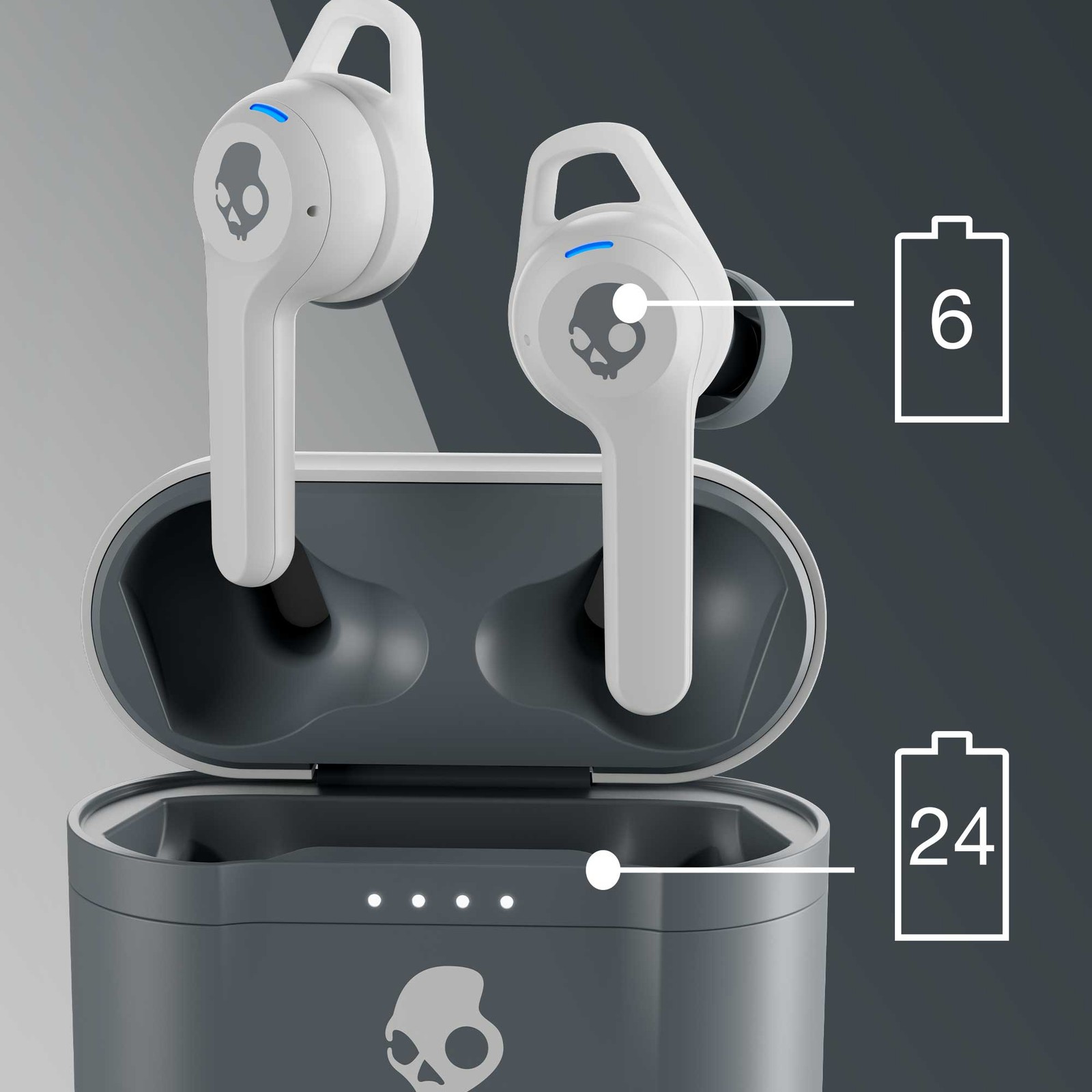 Skullcandy Indy Evo Light Grey True Wireless Bluetooth Headphones